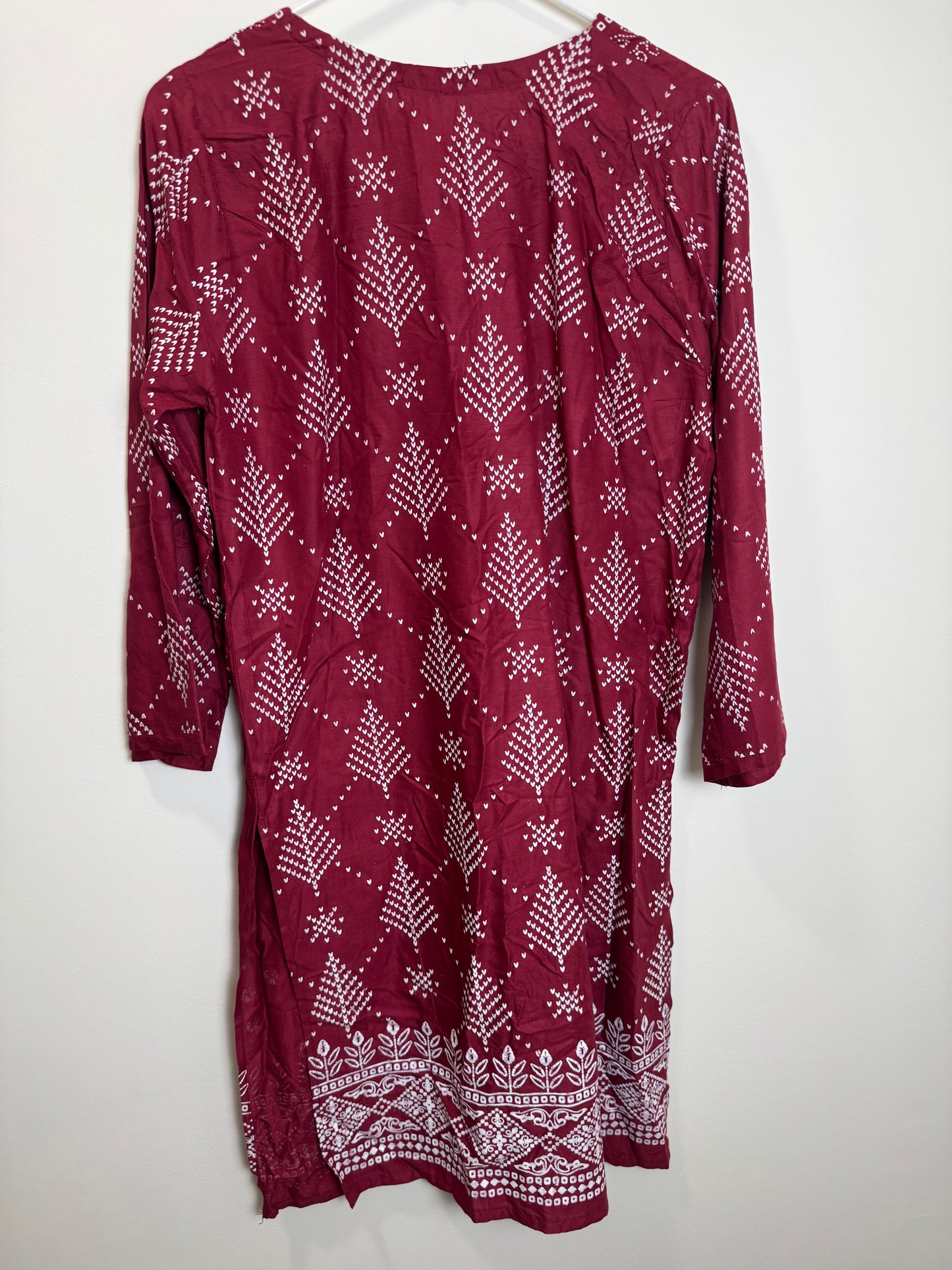 Maroon White Kurta - 40