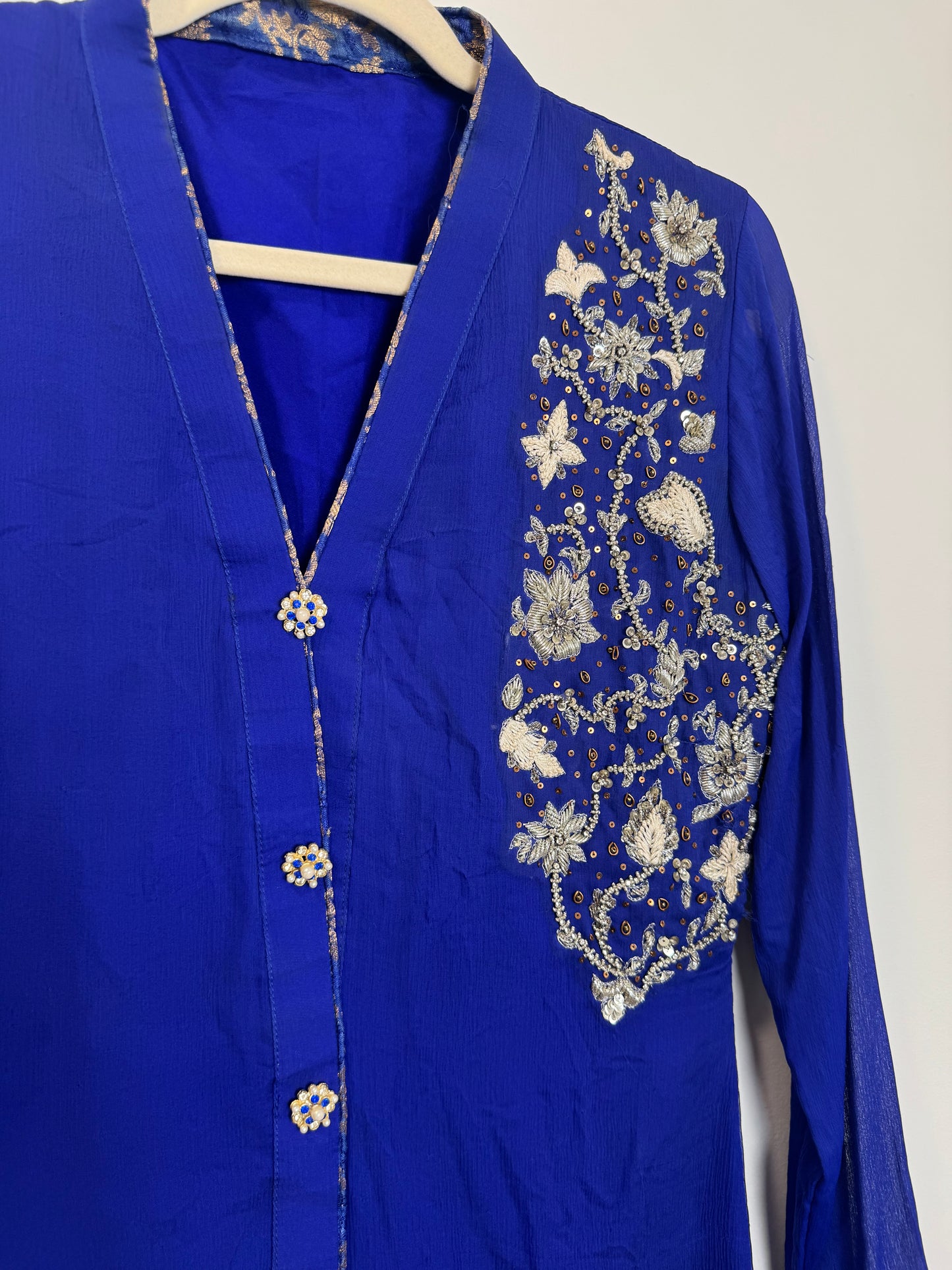 Blue Silver Kurta - 38