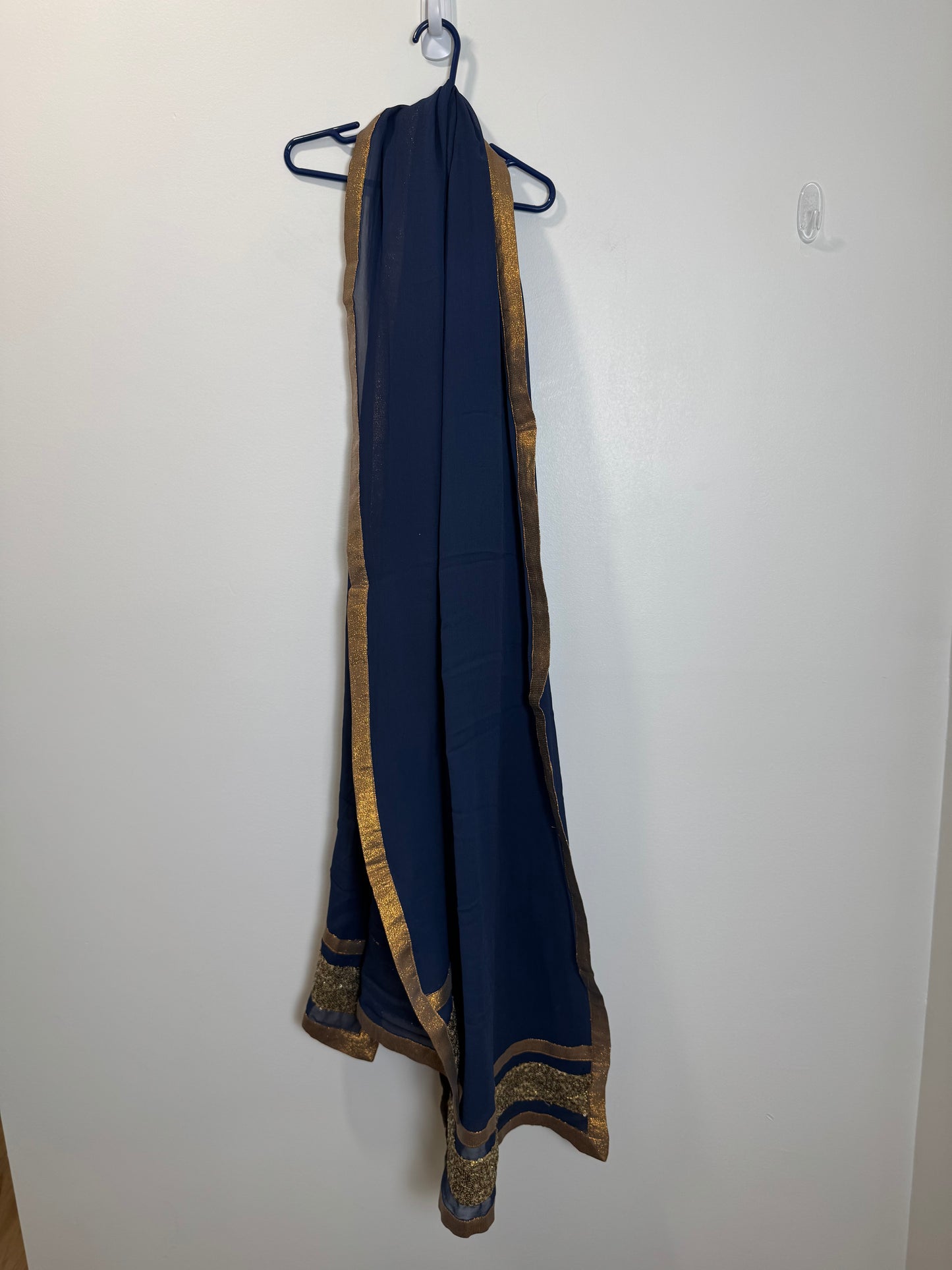 Navy Blue Gold Gown - 36