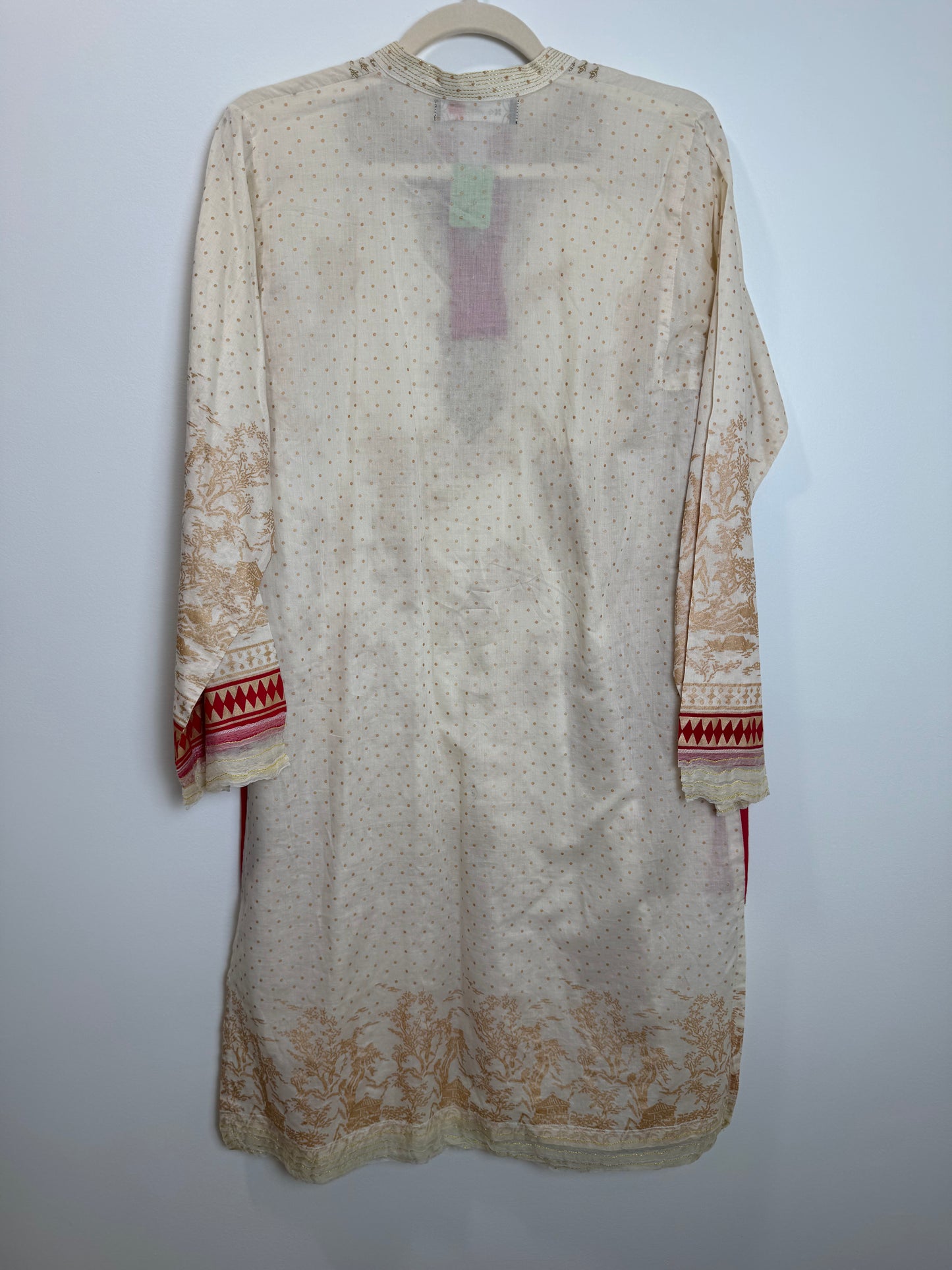 Beige Red Kurta - 38