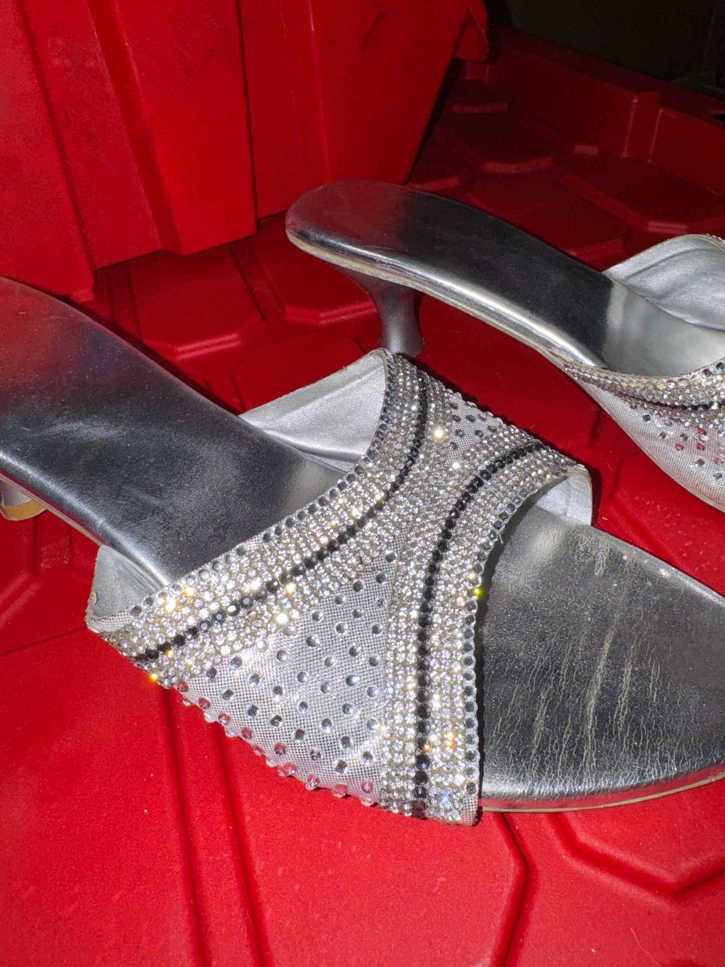 Silver Mule Heels - 7.5