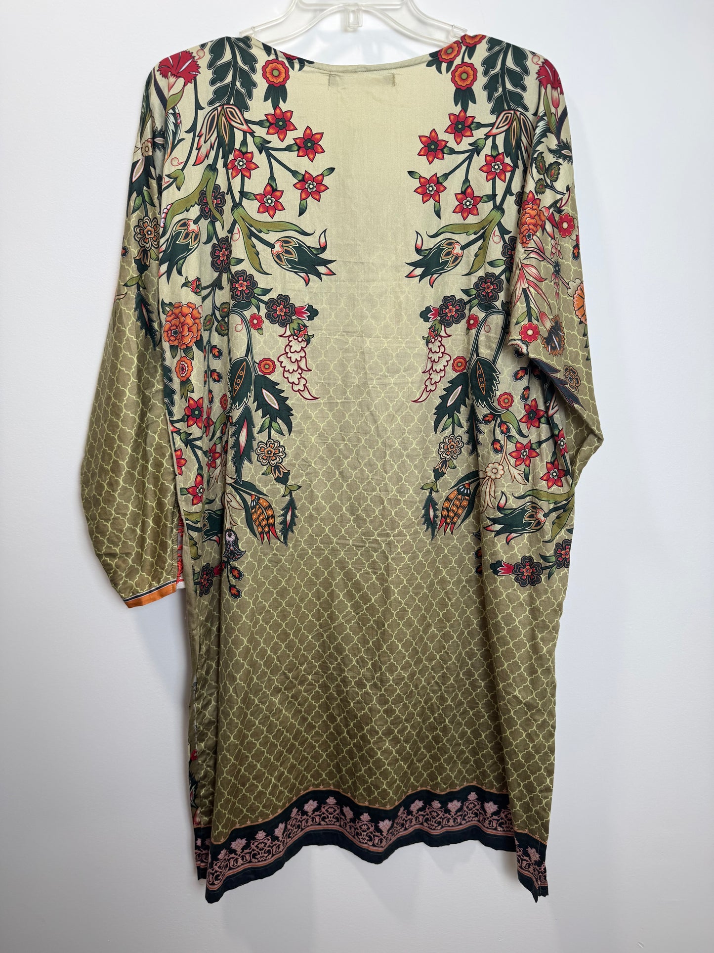 Beige green floral kurta - 46