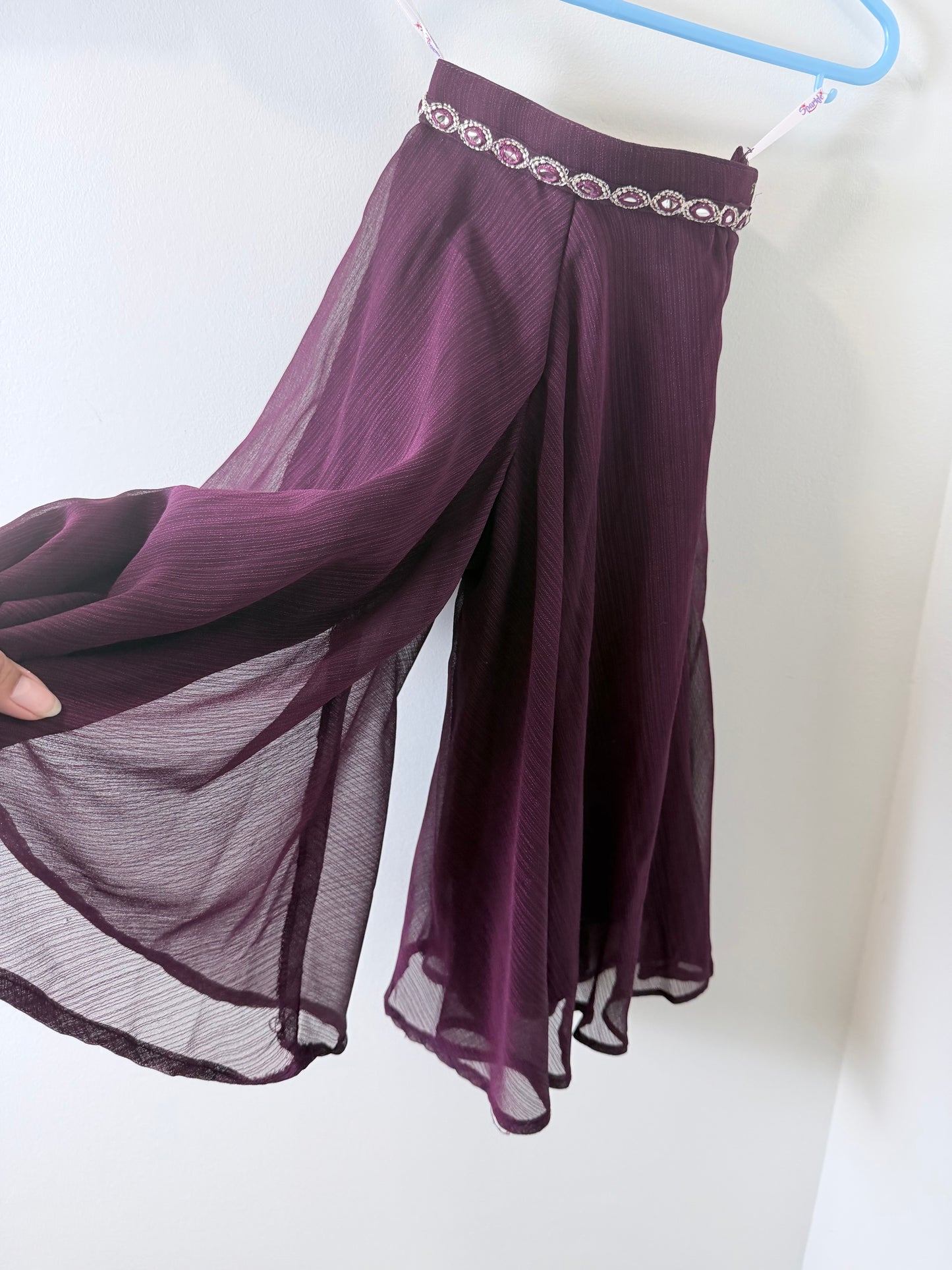 Burgundy print Sharara - Kids Size 18