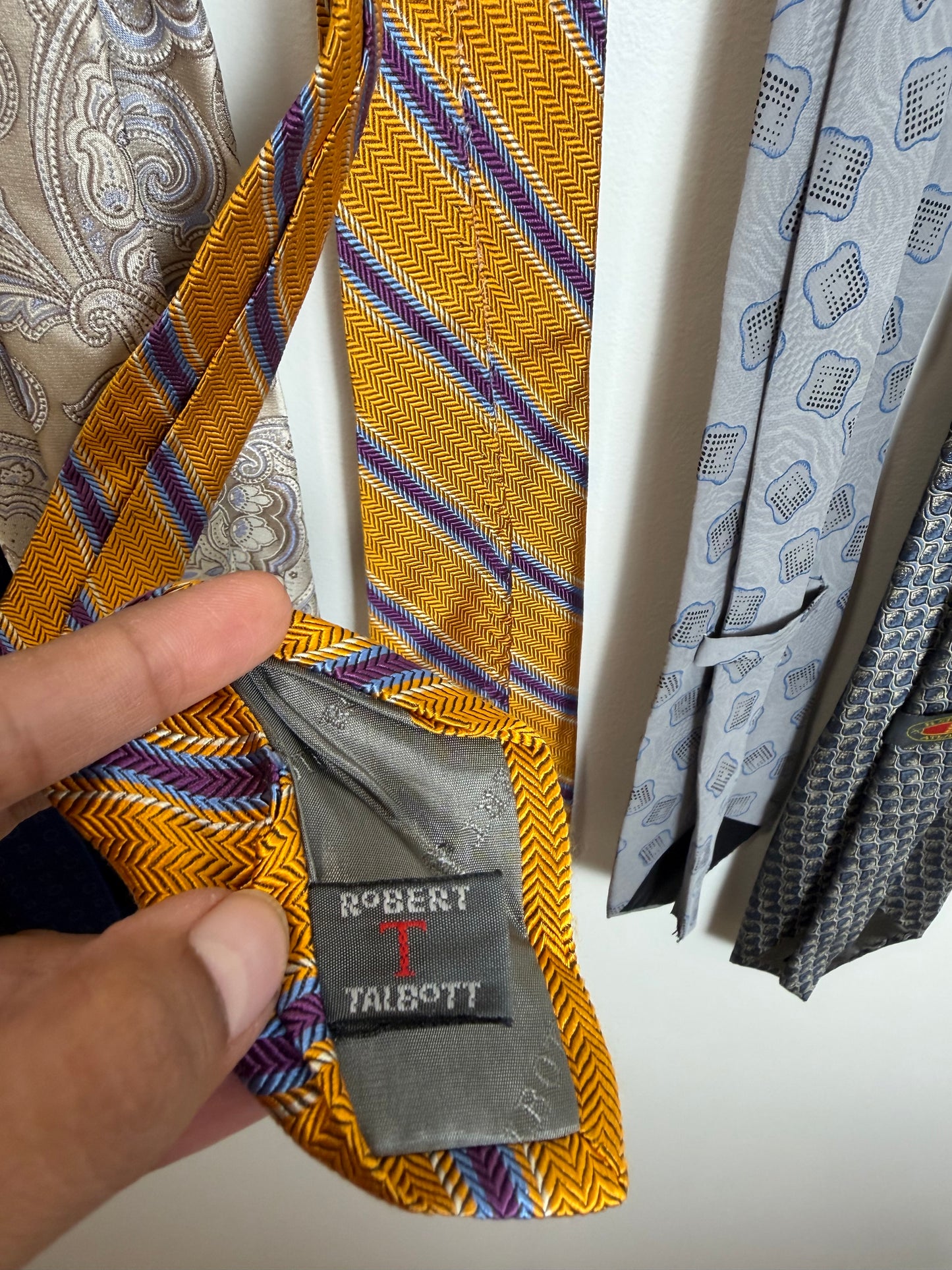 Vintage Designer Men’s Tie Lot of 5 – DKNY, Ike Behar, Robert Talbott, Brandini & Stockton