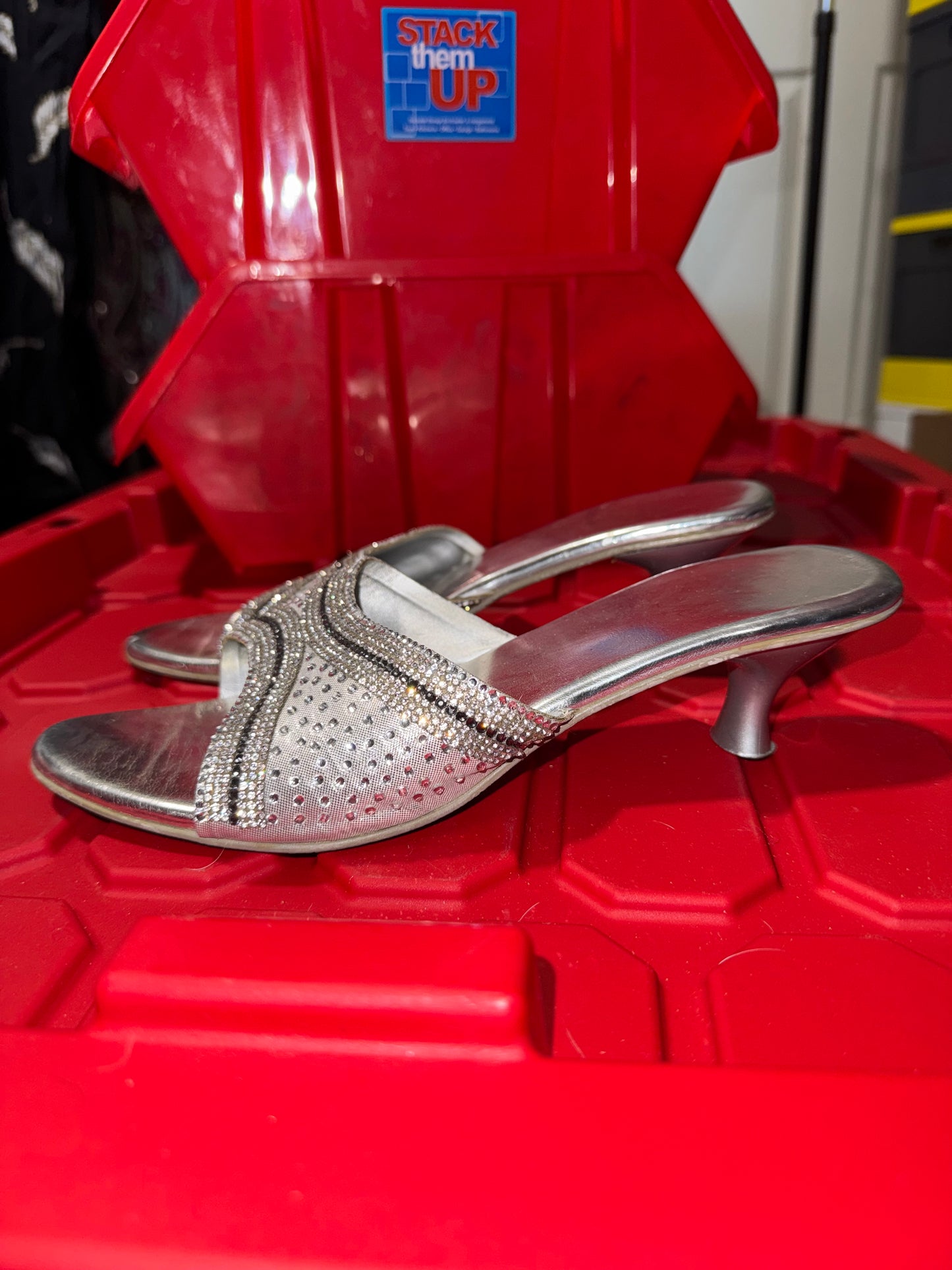 Silver Mule Heels - 7.5