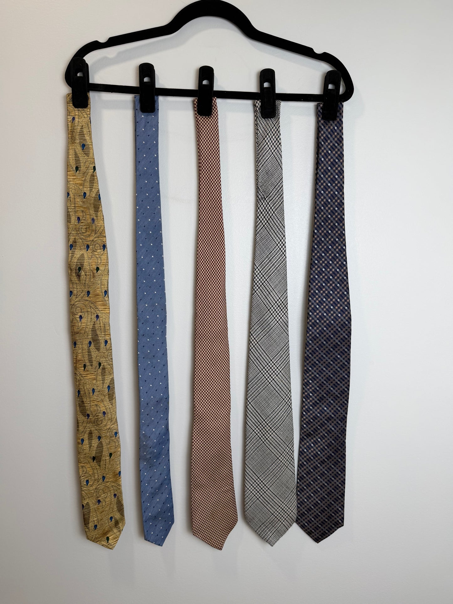 Designer Silk Tie Lot of 5 Barneys J.Crew Robert Talbott Joseph Abboud