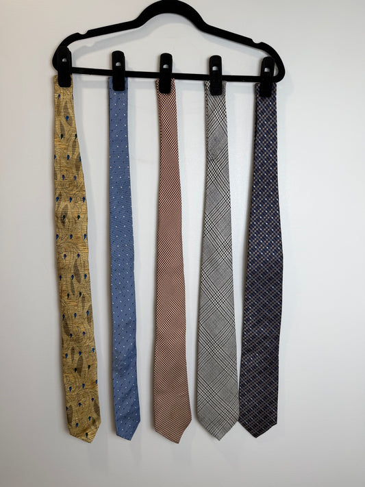 Designer Silk Tie Lot of 5 Barneys J.Crew Robert Talbott Joseph Abboud