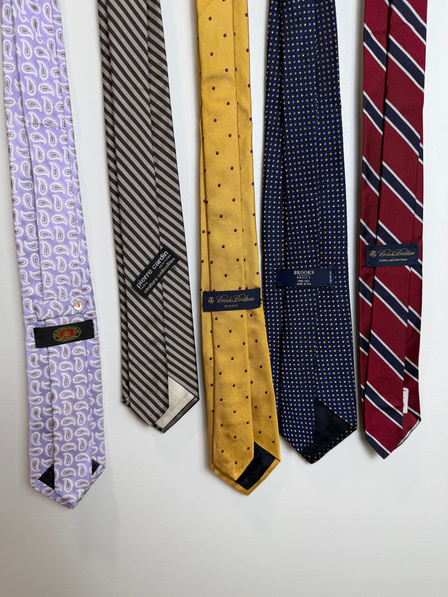 Designer Silk Tie Lot Brooks Brothers H Stockton Pierre Cardin St Andrews
