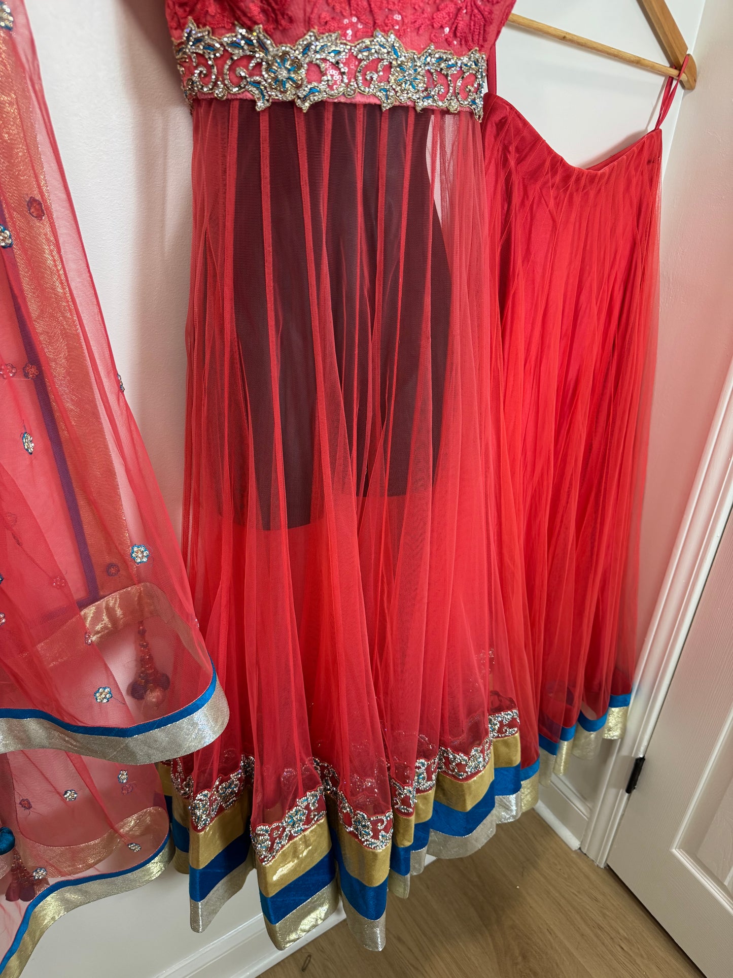 Red Orange Lehenga - 32