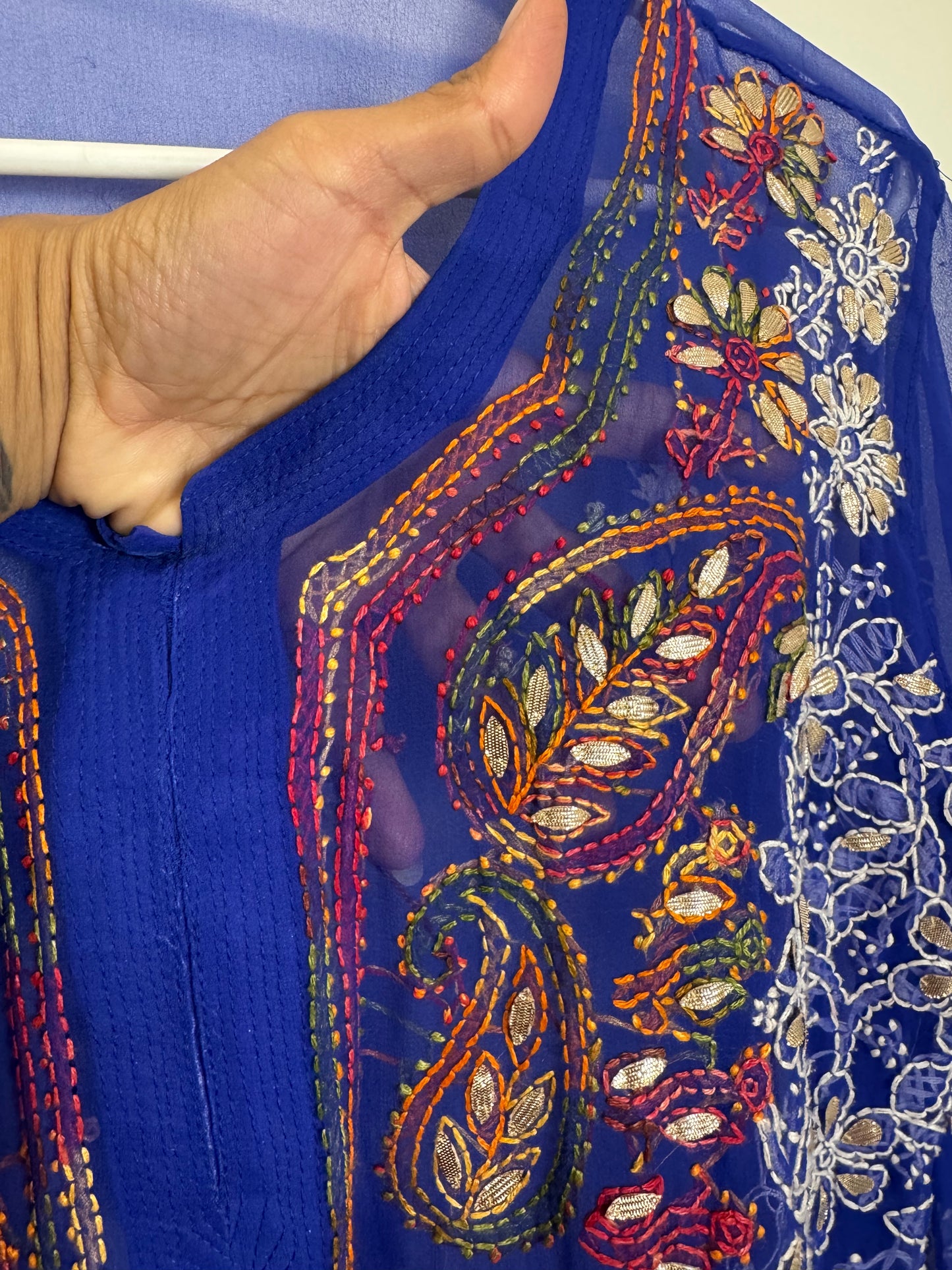 Blue Red Kurta - 40