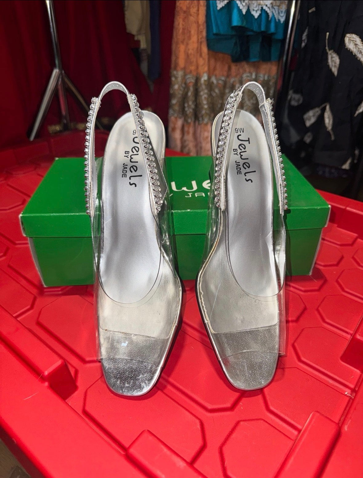 Silver Clear Heels - 9