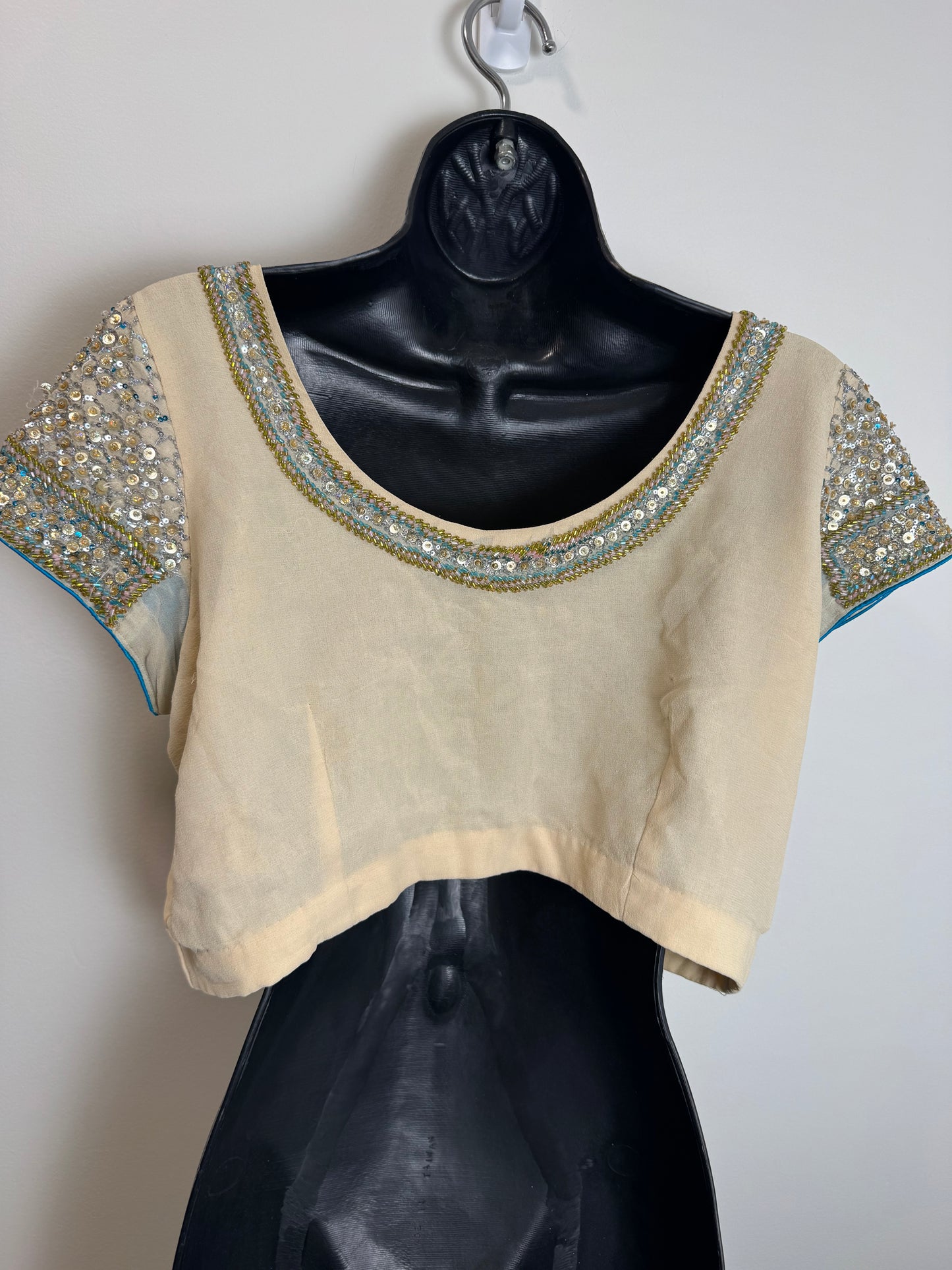 Beige Sequin Blouse - 42