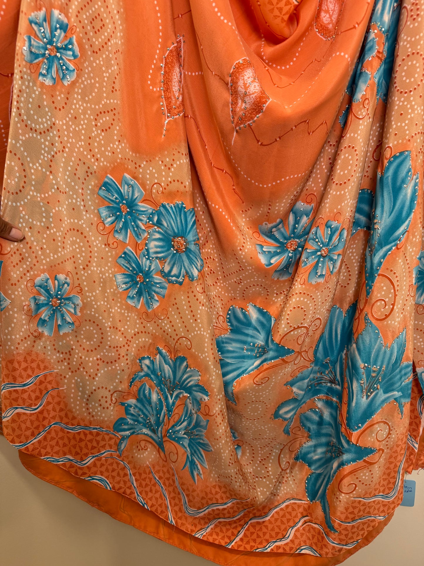 Orange Blue Sari