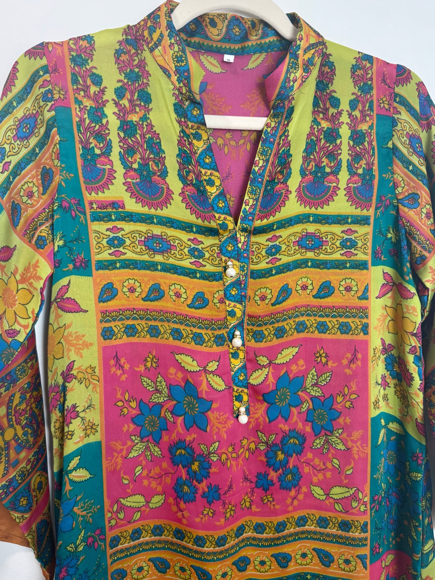 Multicolor Pink Green Kurta - 38