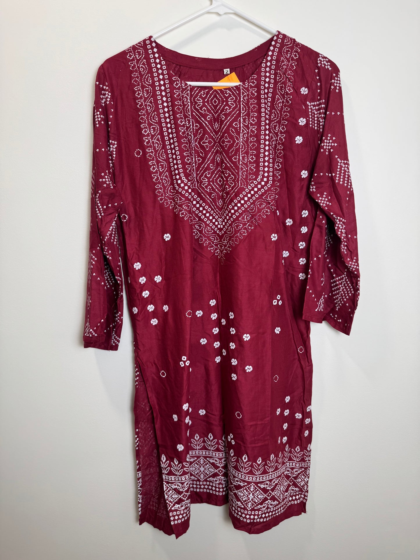 Maroon White Kurta - 40