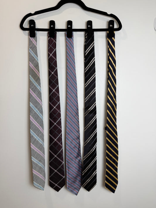 Designer Men’s Tie Lot of 5 Silk Neckties Ike Behar Ferre Kuhlman Banana Republic