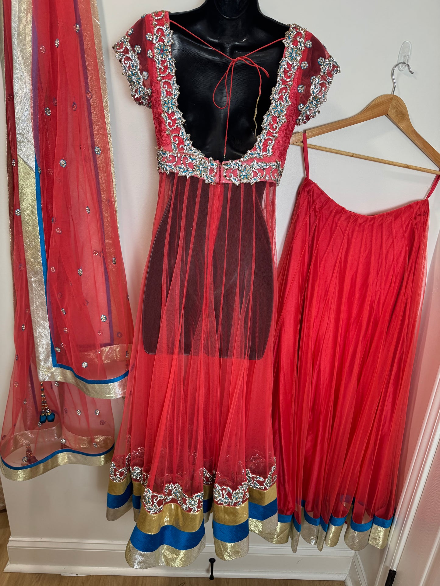 Red Orange Lehenga - 32