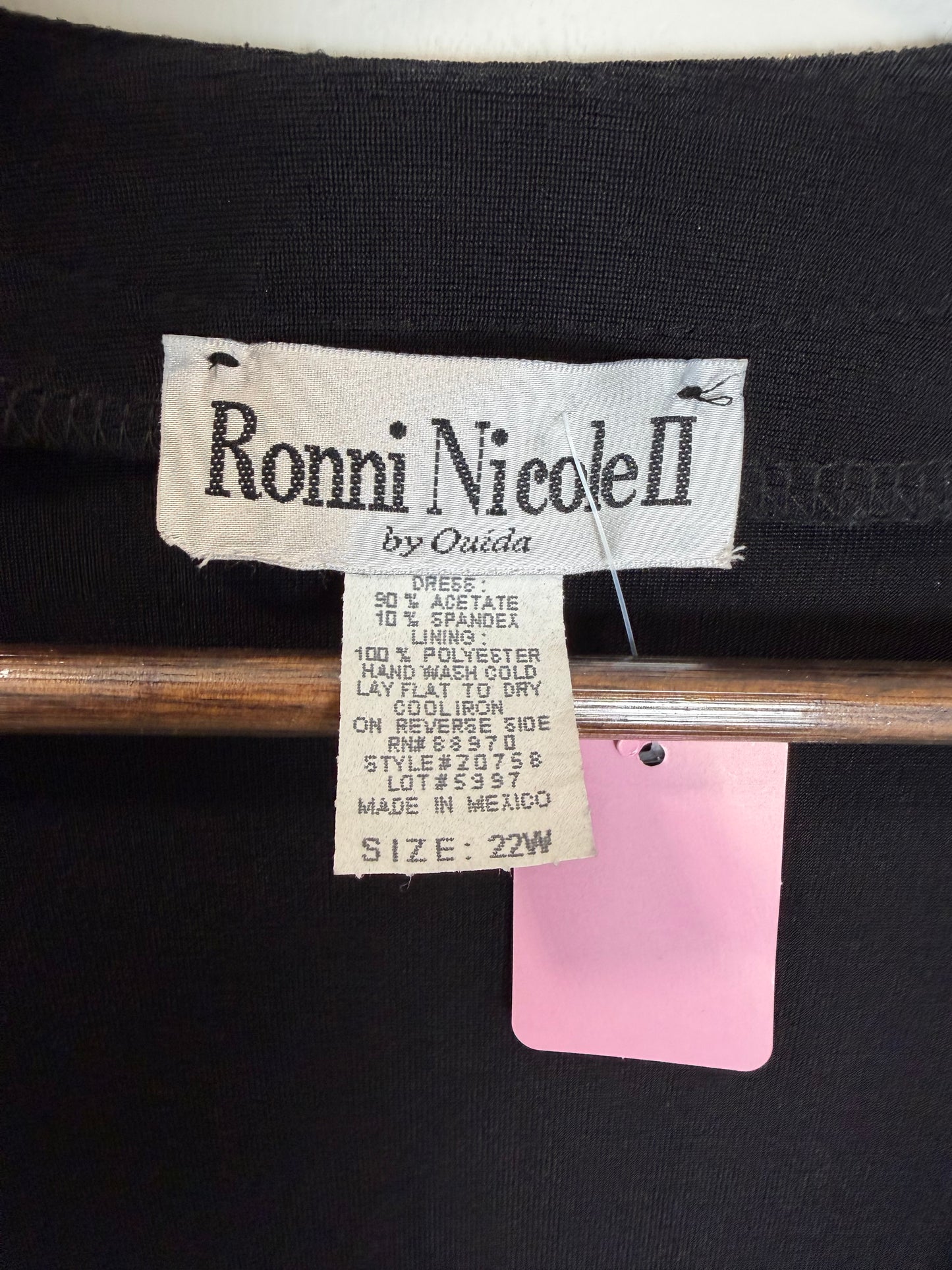 Ronni Nicole Black Gold Glitter Open Front Jacket Cardigan 22W
