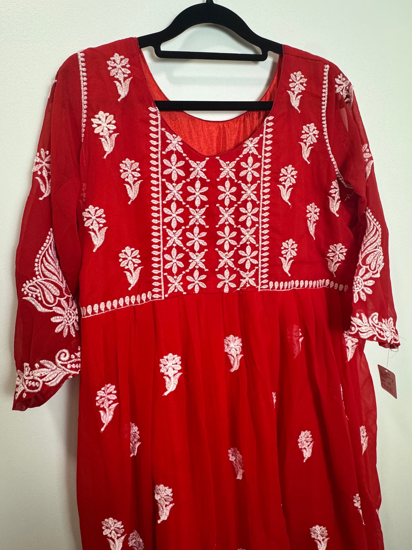 Red white gown - 40