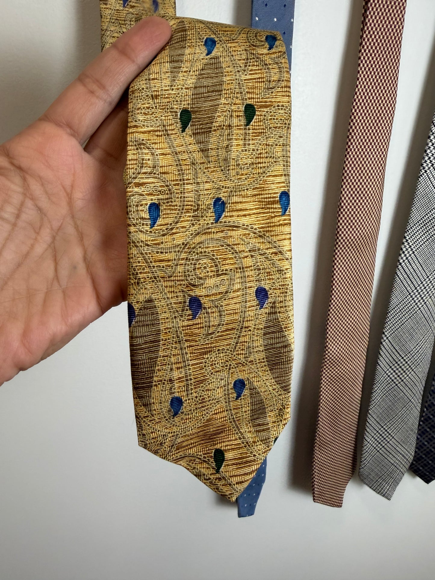 Designer Silk Tie Lot of 5 Barneys J.Crew Robert Talbott Joseph Abboud