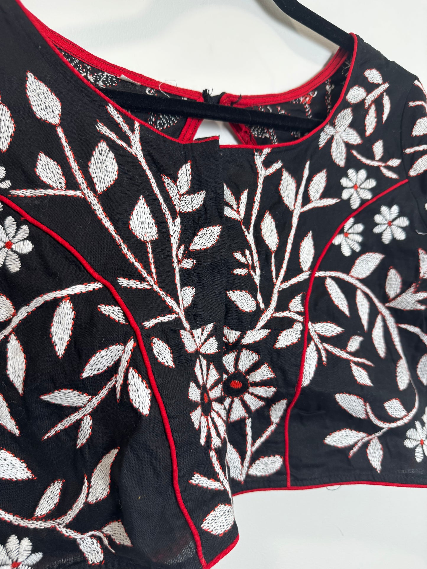White Black Red Blouse - 38
