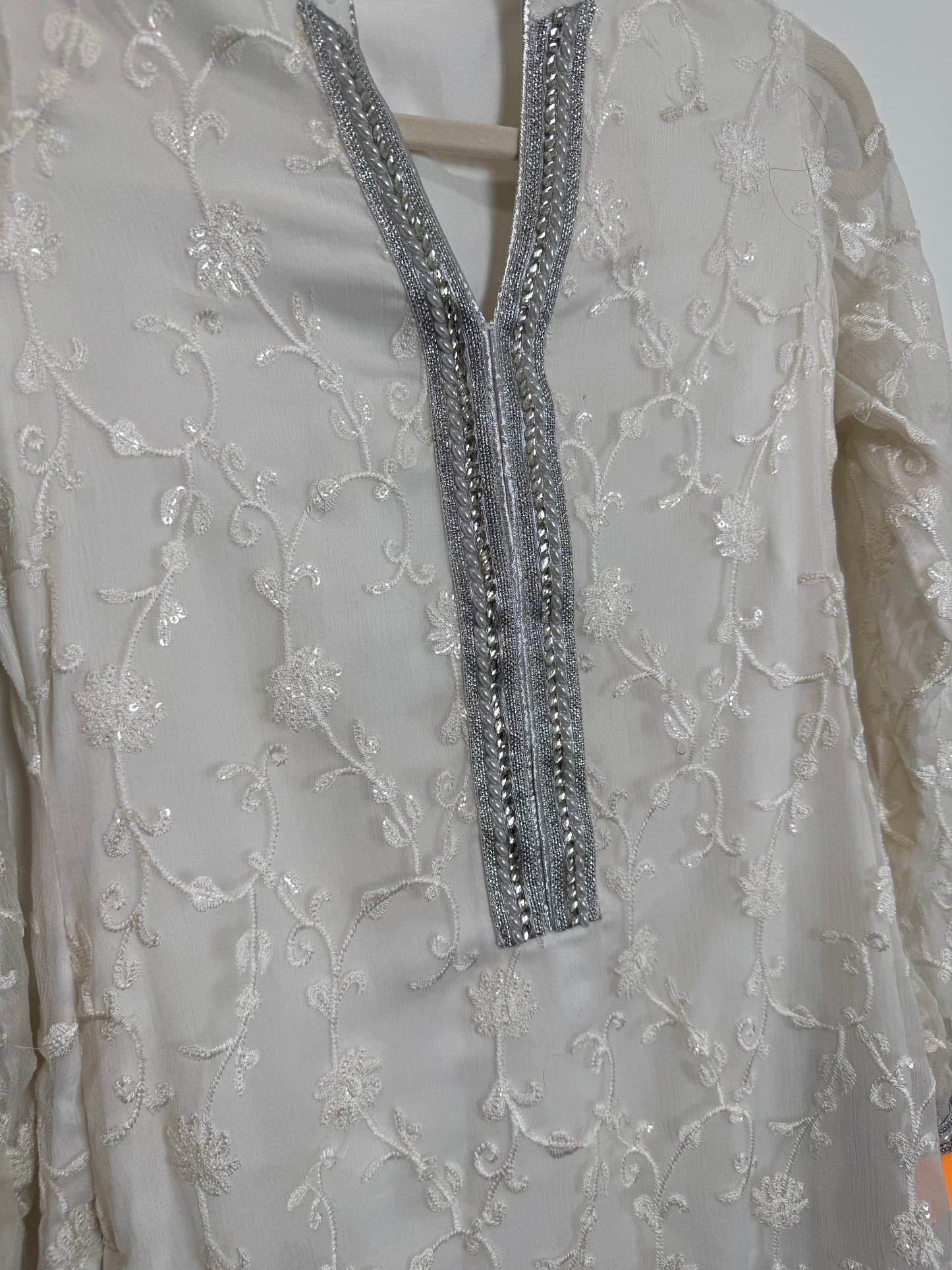 White Silver Kurta - 34