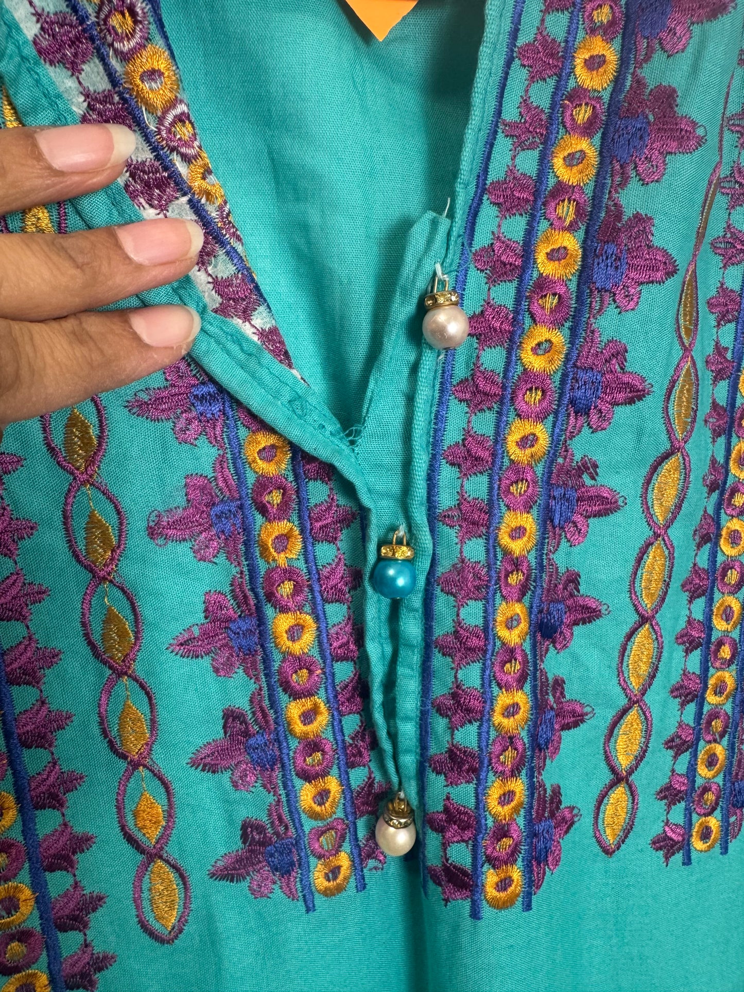 Teal Purple Kurta - 40