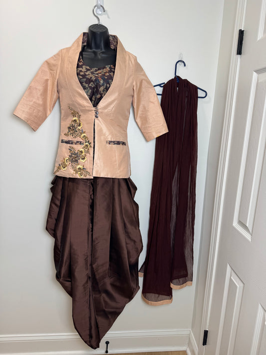 Brown Pink Dhoti - 36