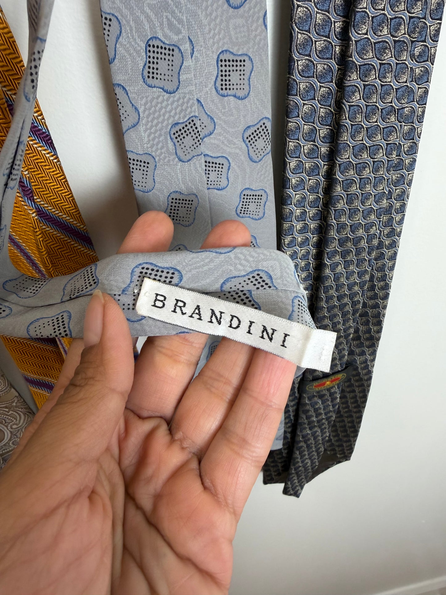 Vintage Designer Men’s Tie Lot of 5 – DKNY, Ike Behar, Robert Talbott, Brandini & Stockton