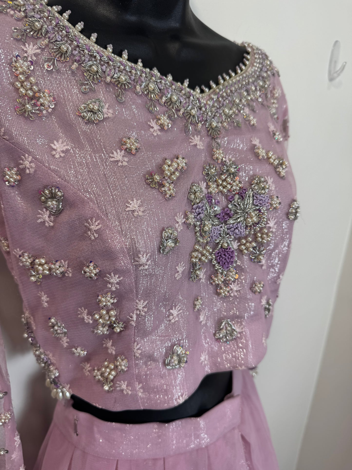 Lilac Lehenga Sari - 32