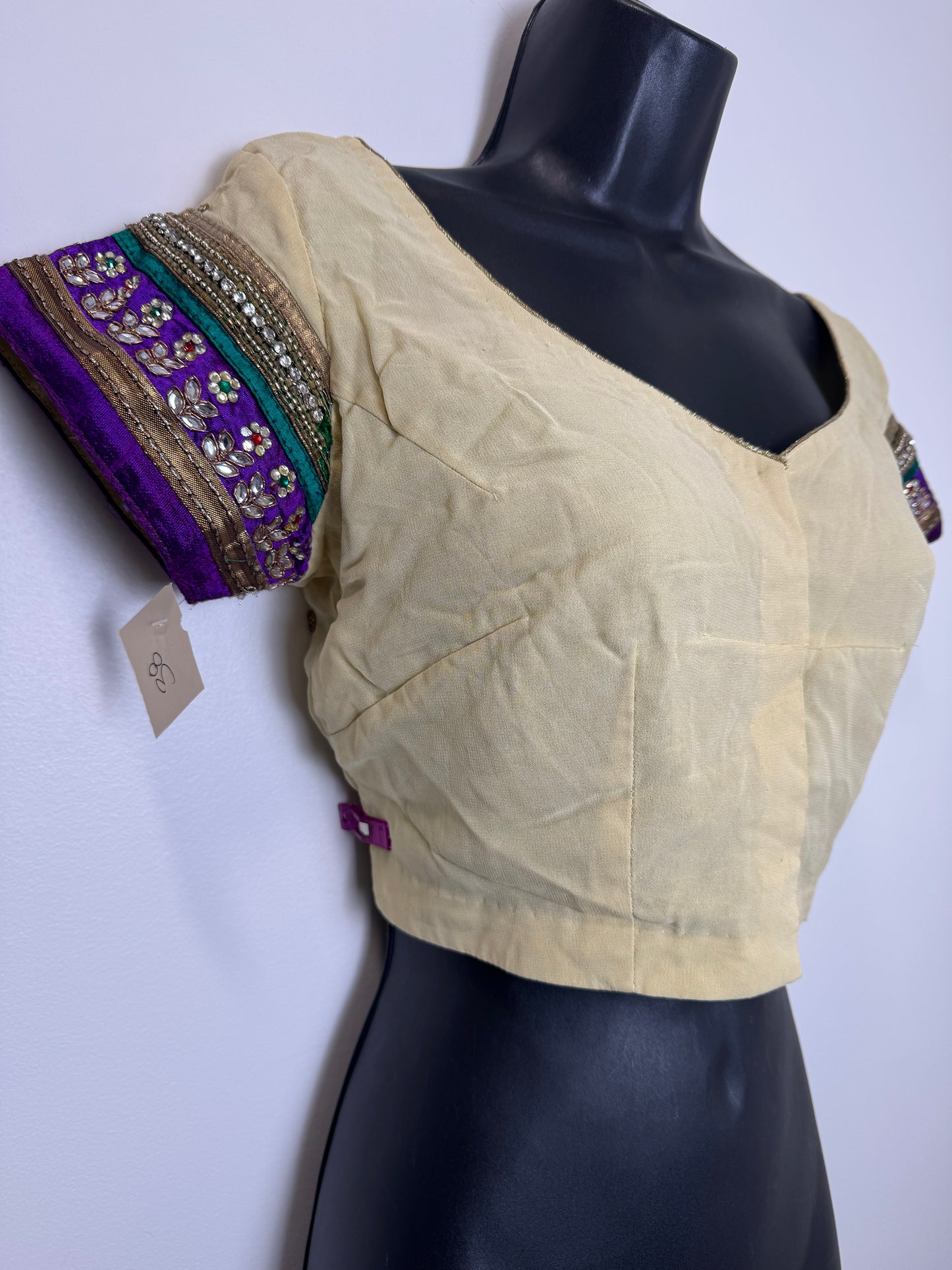 Beige purple Blouse - 38
