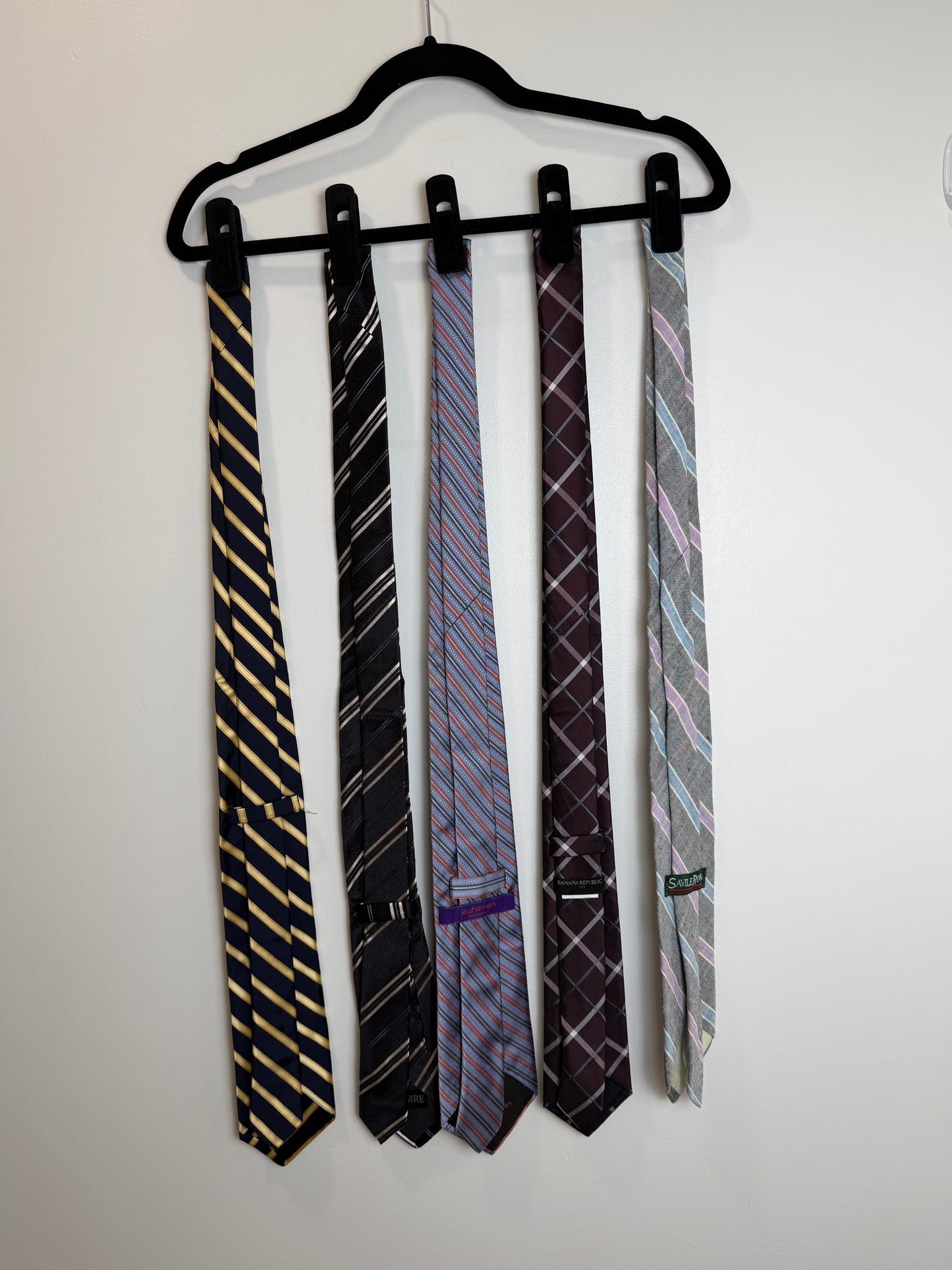 Designer Men’s Tie Lot of 5 Silk Neckties Ike Behar Ferre Kuhlman Banana Republic