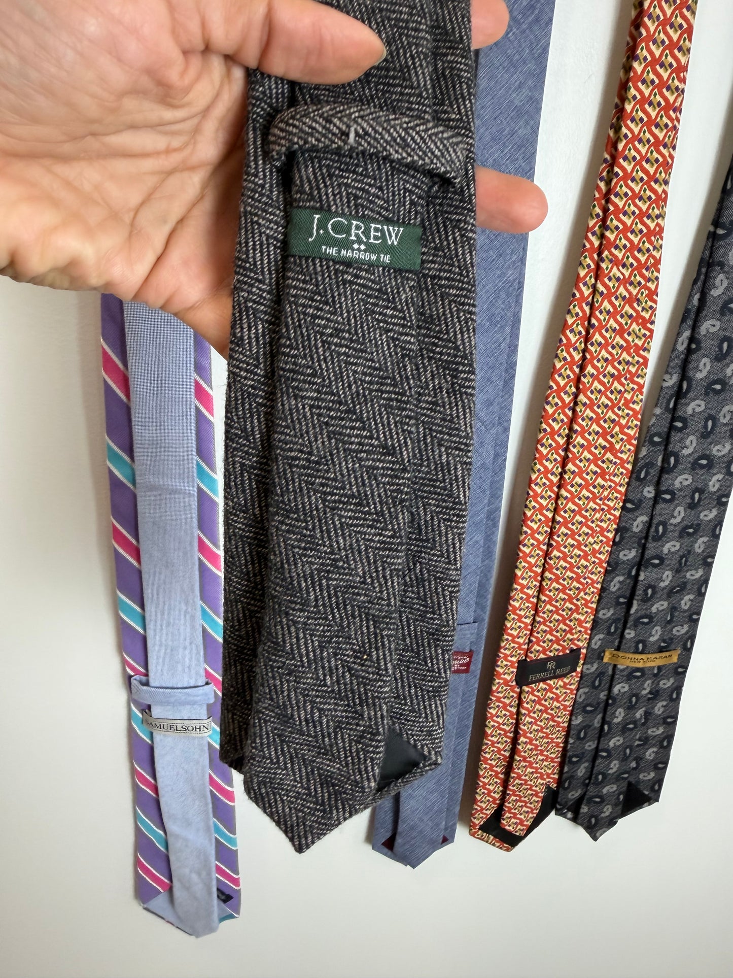 Designer Men’s Tie Lot Samuelsohn J.Crew Ferrell Reed Donna Karan Penguin