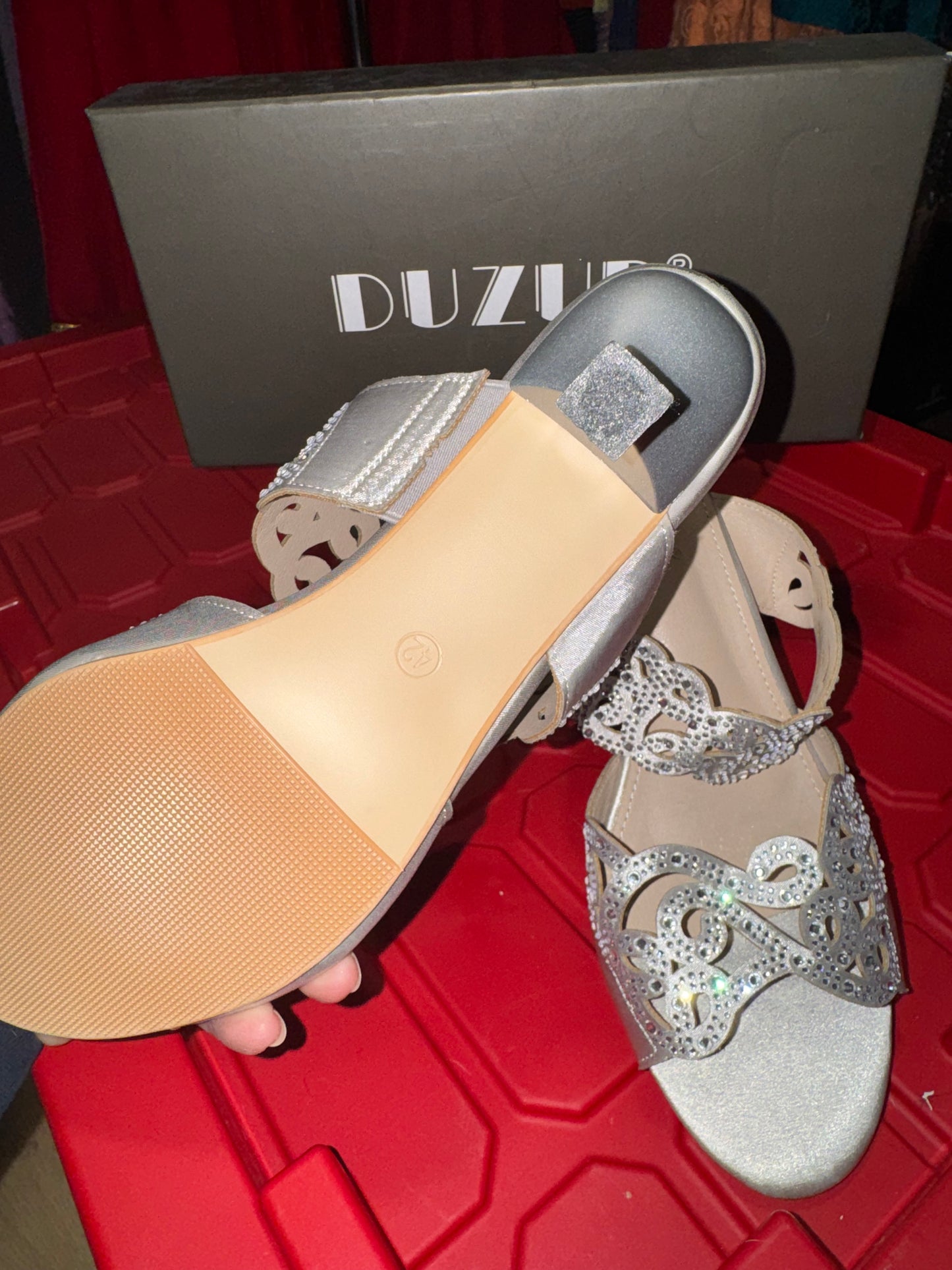 Silver Heel Shoes - 9.5