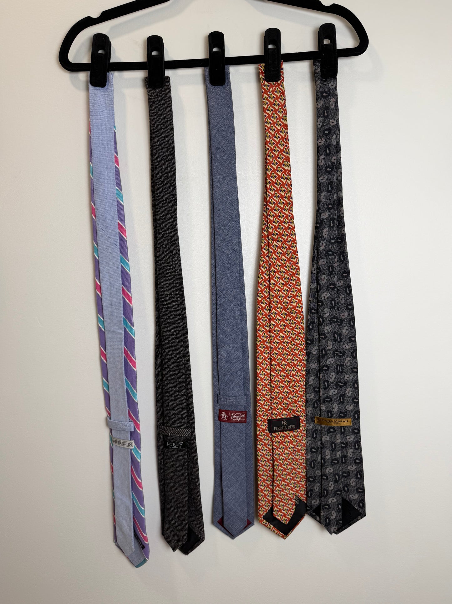 Designer Men’s Tie Lot Samuelsohn J.Crew Ferrell Reed Donna Karan Penguin
