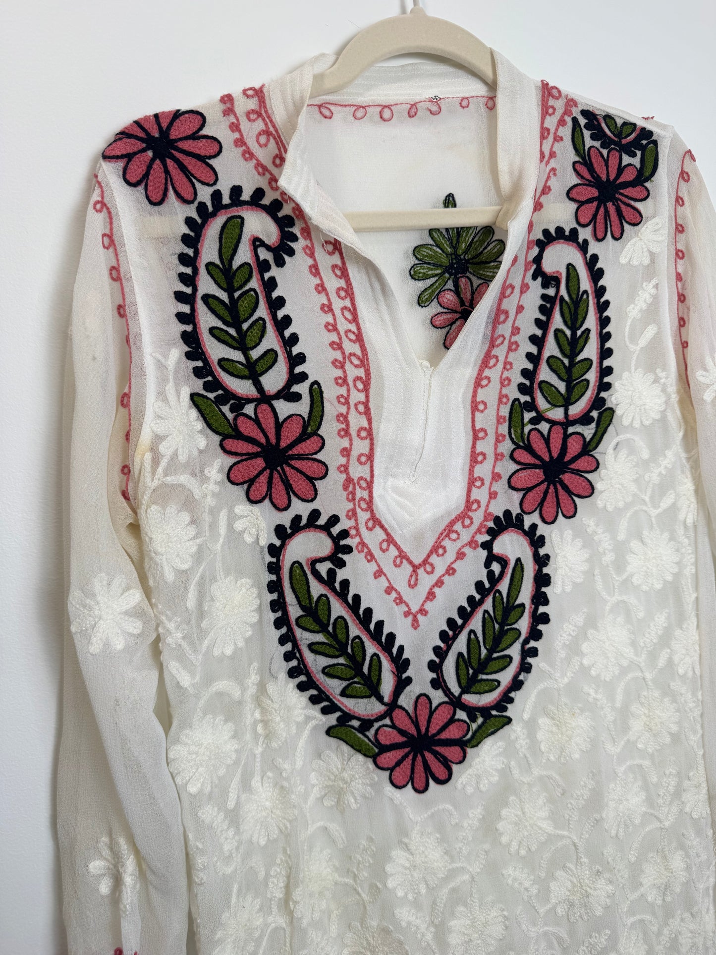 White Black Pink Kurta - 38