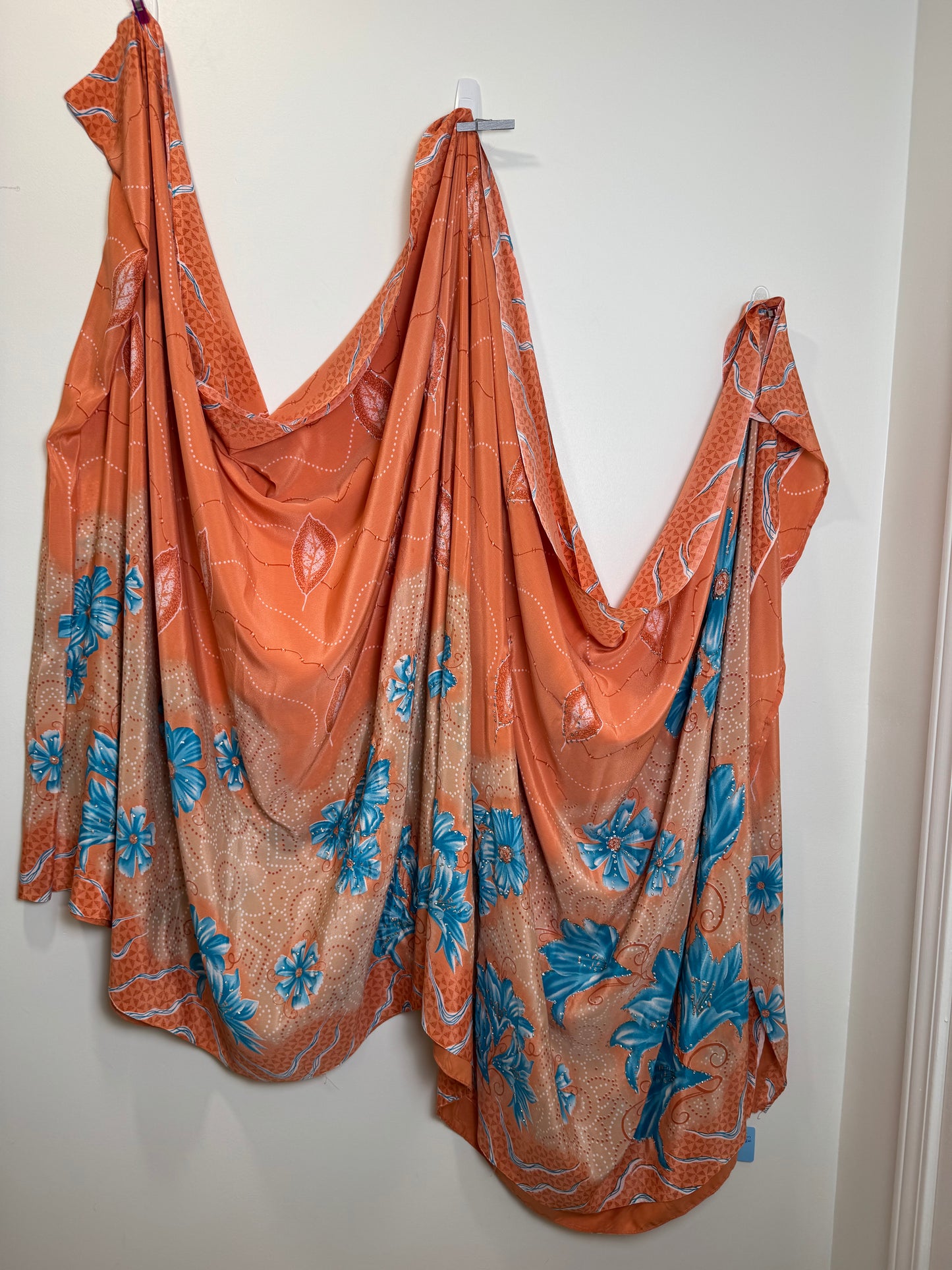Orange Blue Sari
