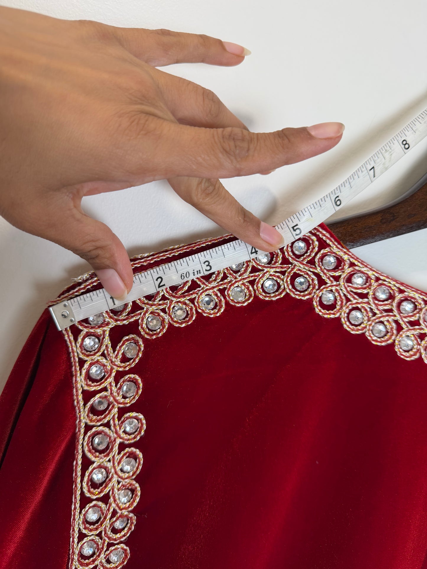 Victor Costa Red Velvet Rhinestone Trim Evening Jacket Women’s 2X