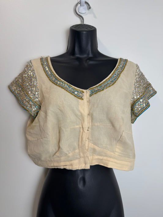 Beige Sequin Blouse - 42
