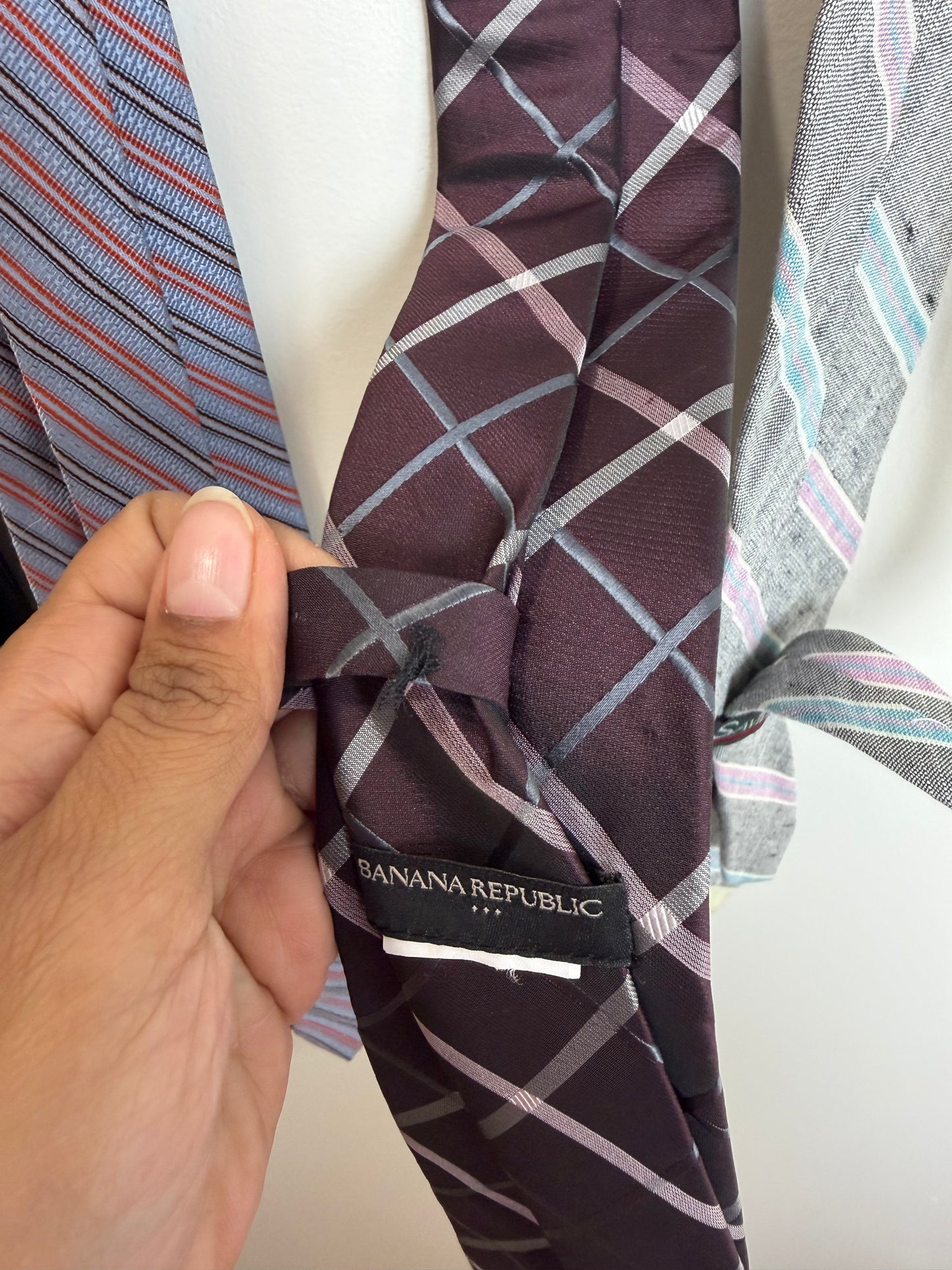 Designer Men’s Tie Lot of 5 Silk Neckties Ike Behar Ferre Kuhlman Banana Republic