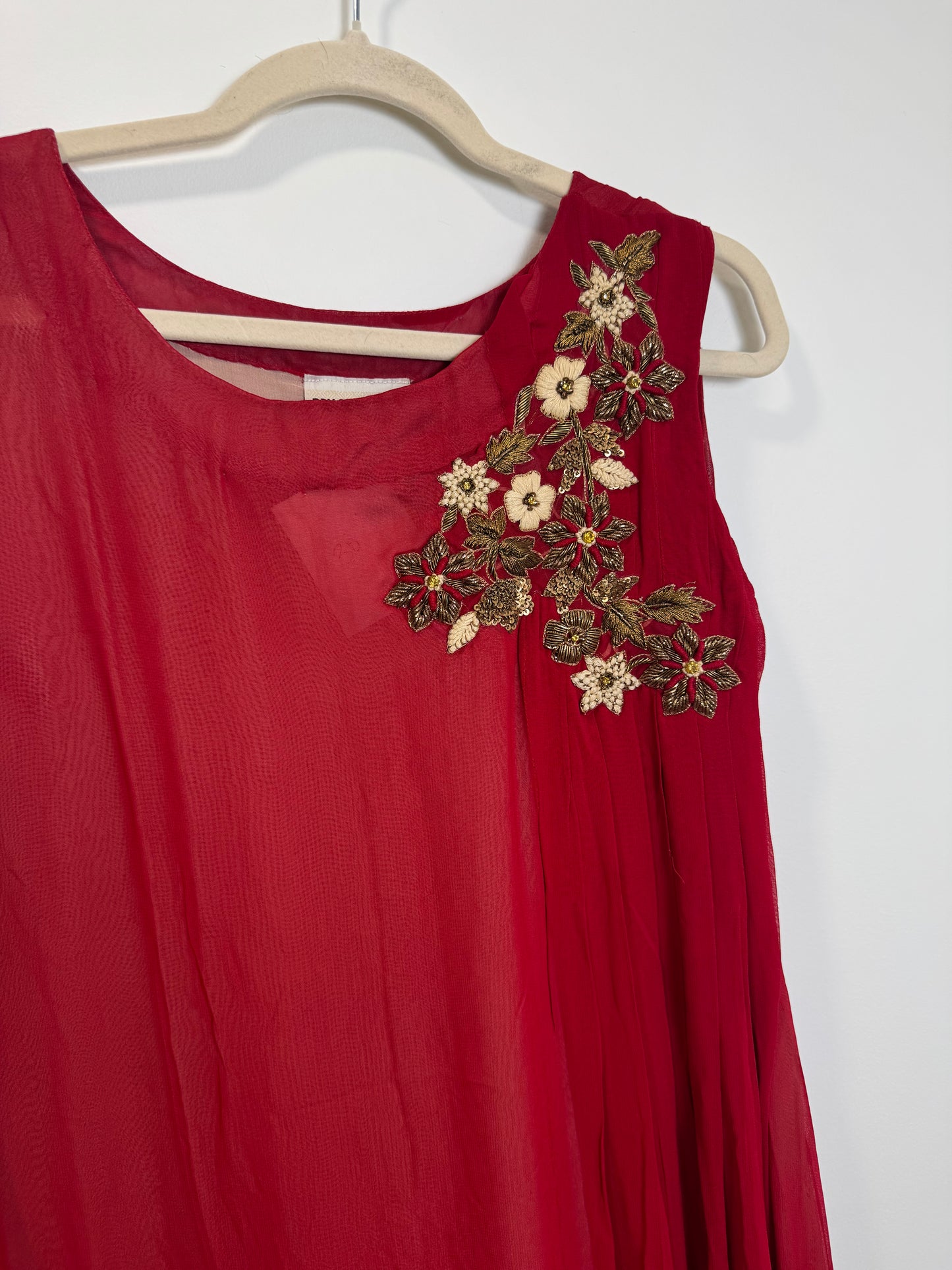 Red Beige Gold Kurta - 38