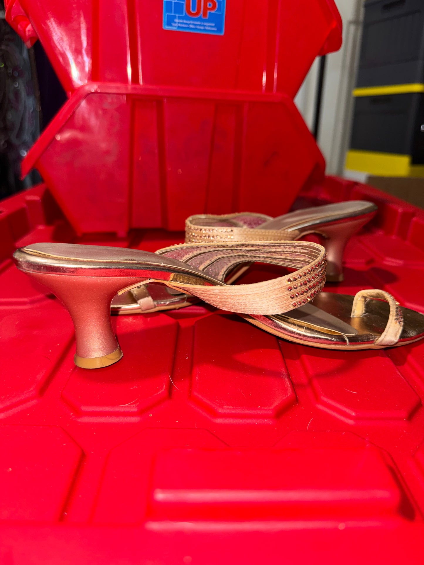 Gold Mule Heels - 7.5