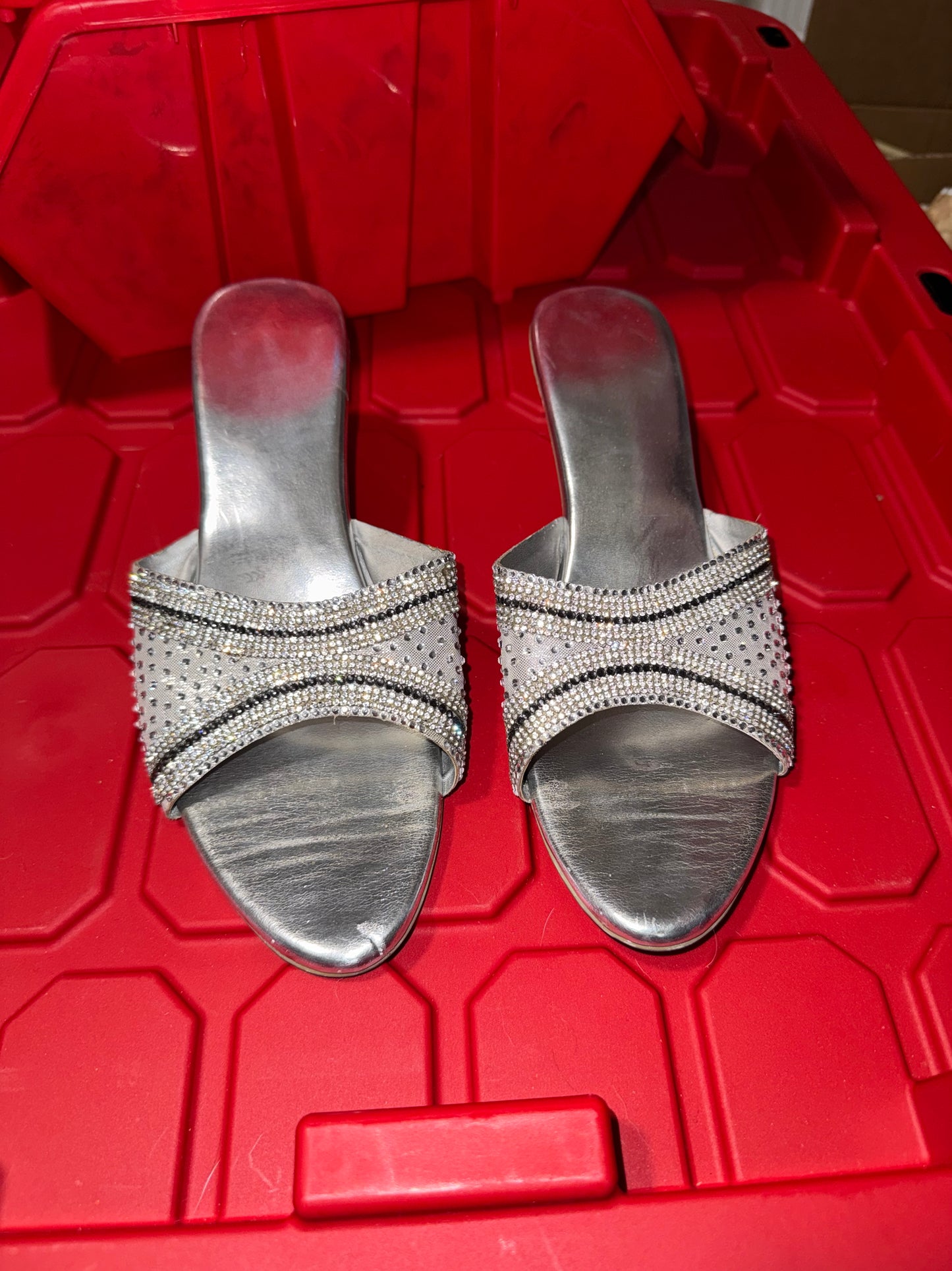 Silver Mule Heels - 7.5