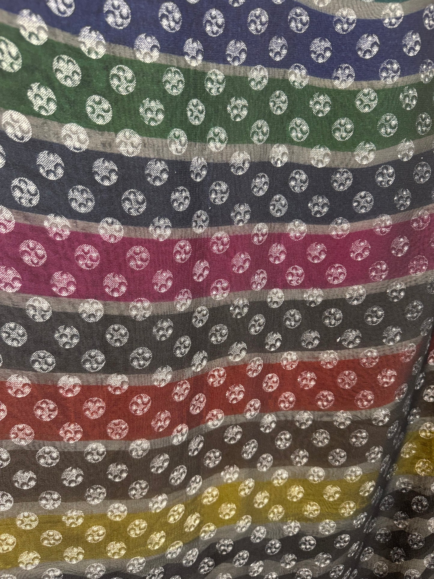 Multicolor Unfinished Sari w/Blouse piece