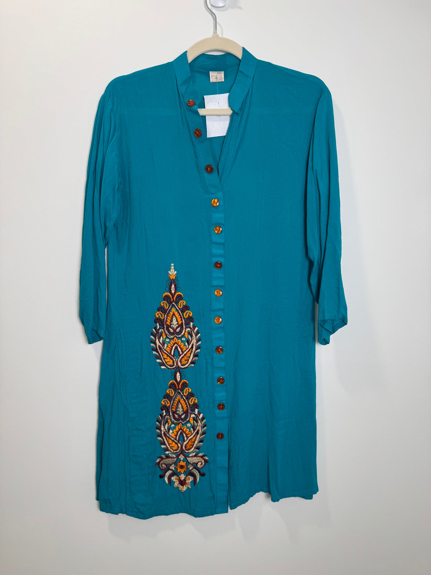 Teal Patch Kurta - 38