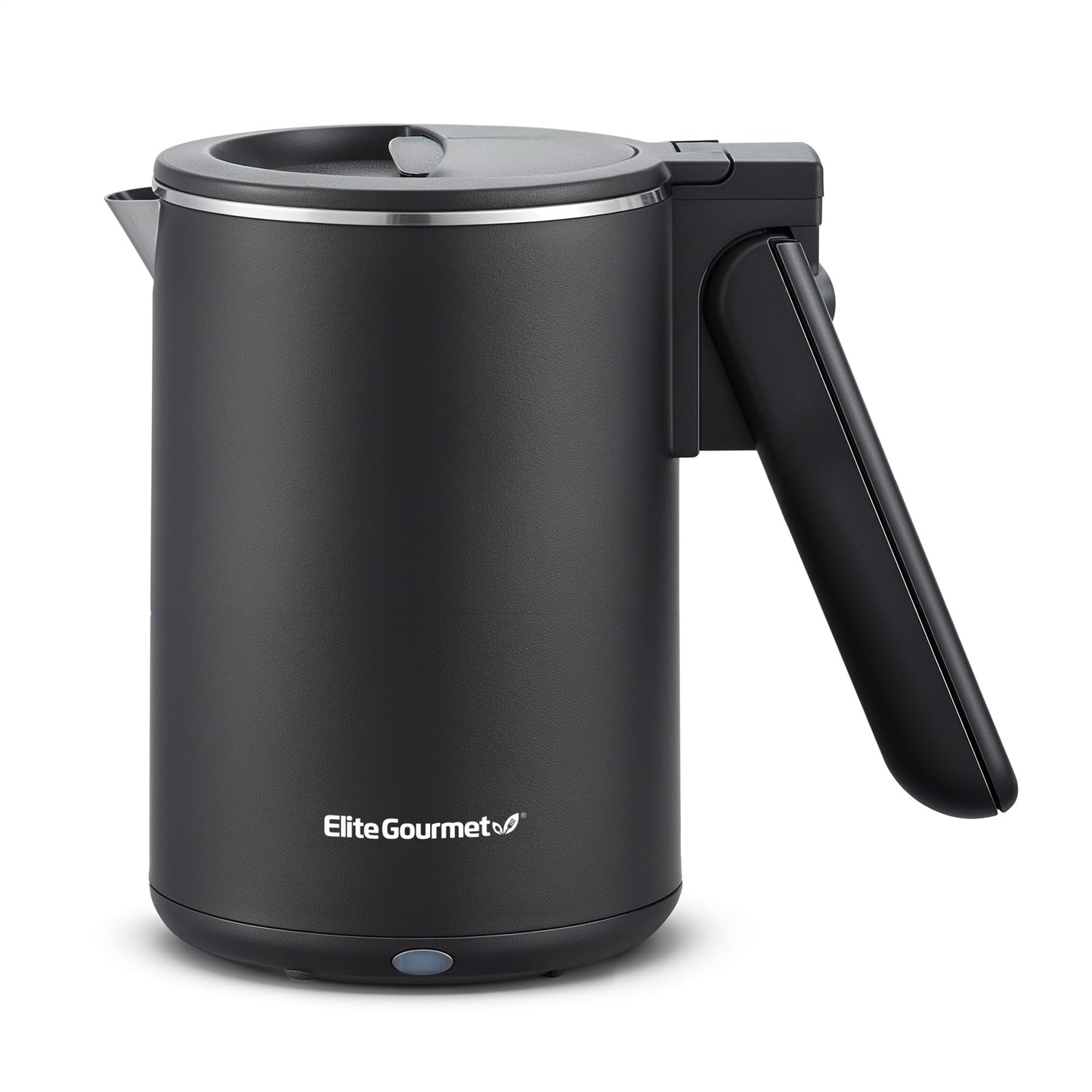 Elite Gourmet 1.7L Dual Wall Cool Touch Electric Tea Kettle, Borosilicate Glass, 304 Stainless Steel Interior, Programmed Digital Touchscreen, Keep Warm, Auto Off & Audible Indicator, Black