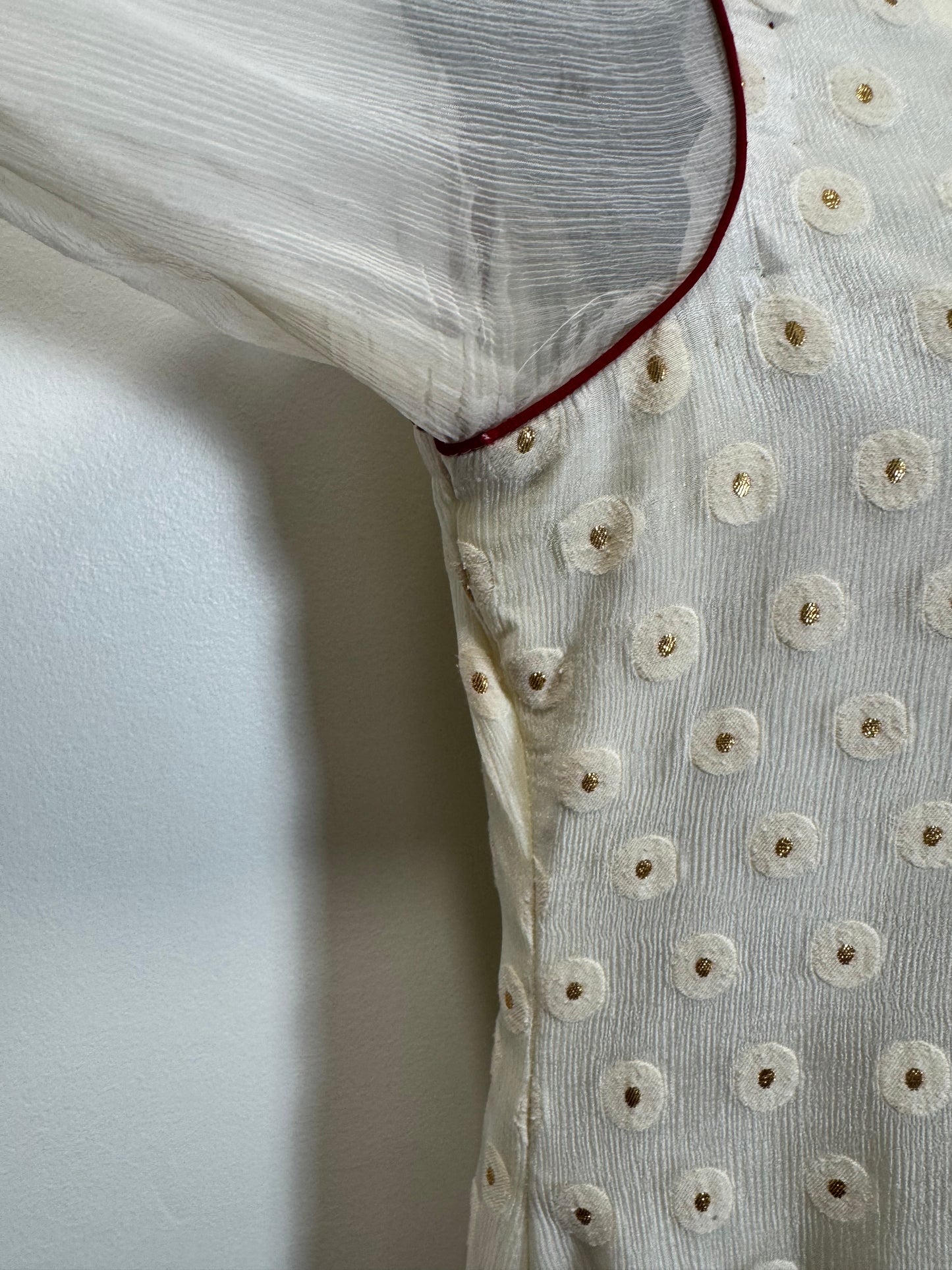 Beige Red Kurta - 36