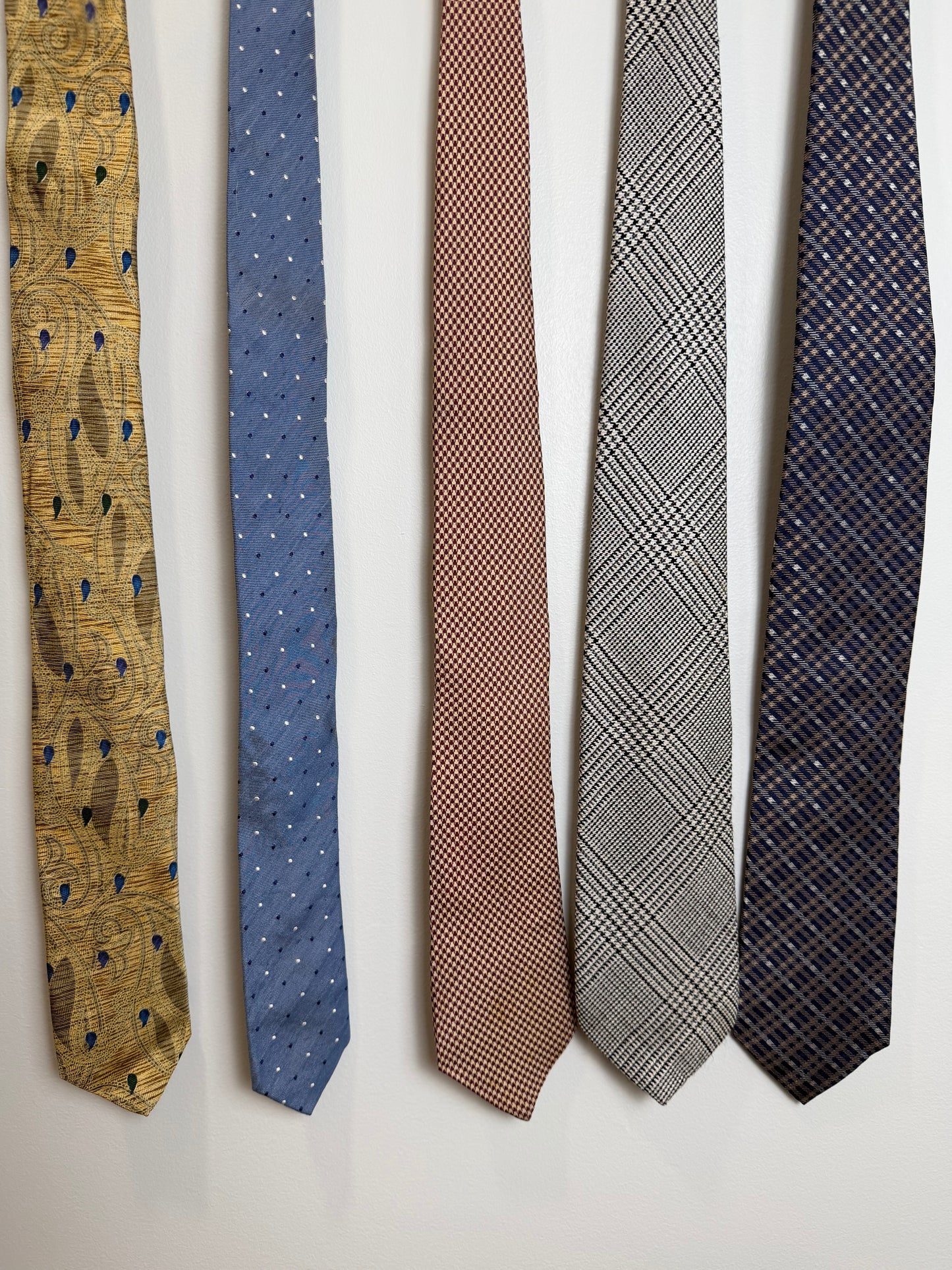 Designer Silk Tie Lot of 5 Barneys J.Crew Robert Talbott Joseph Abboud