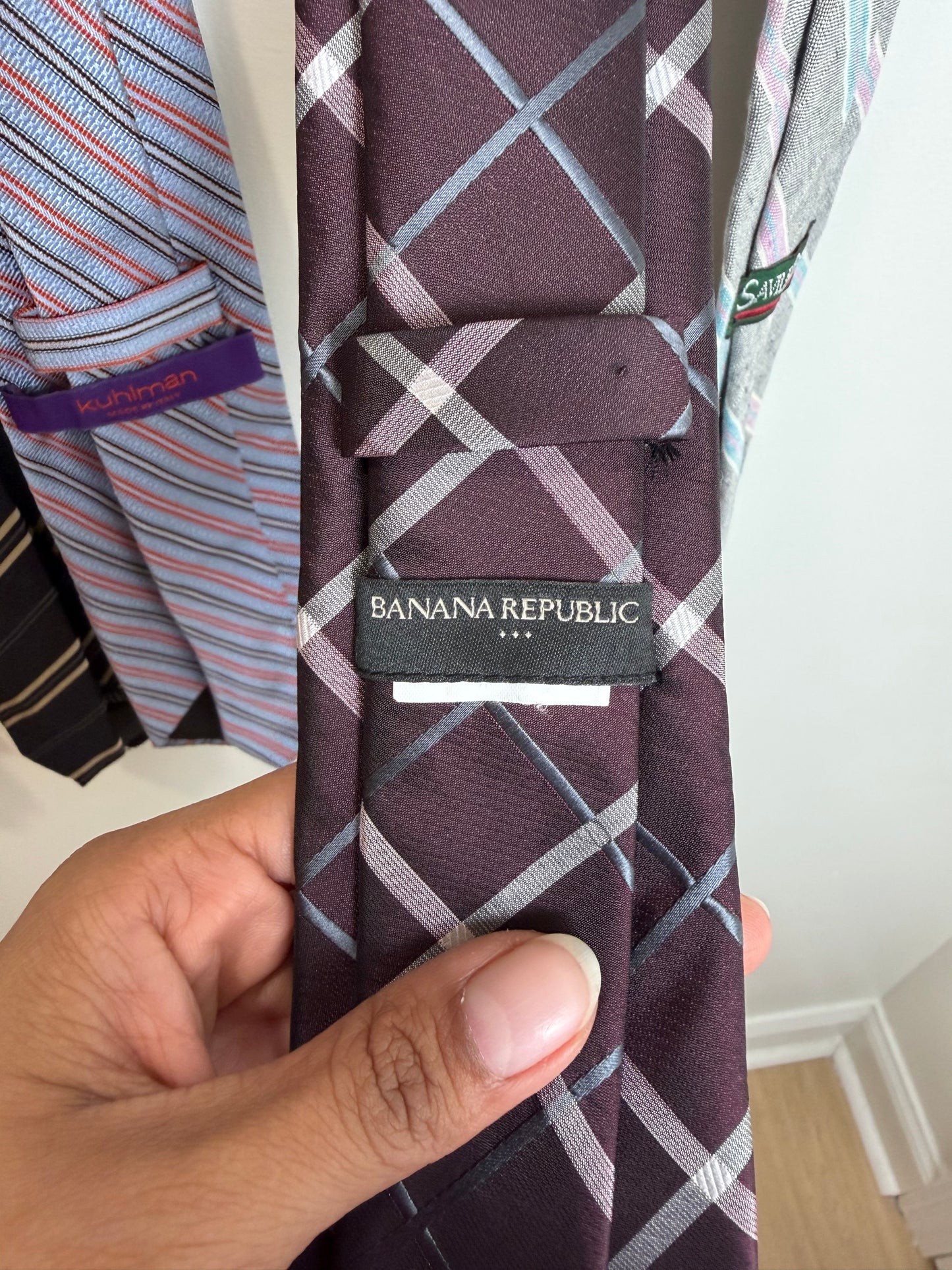 Designer Men’s Tie Lot of 5 Silk Neckties Ike Behar Ferre Kuhlman Banana Republic