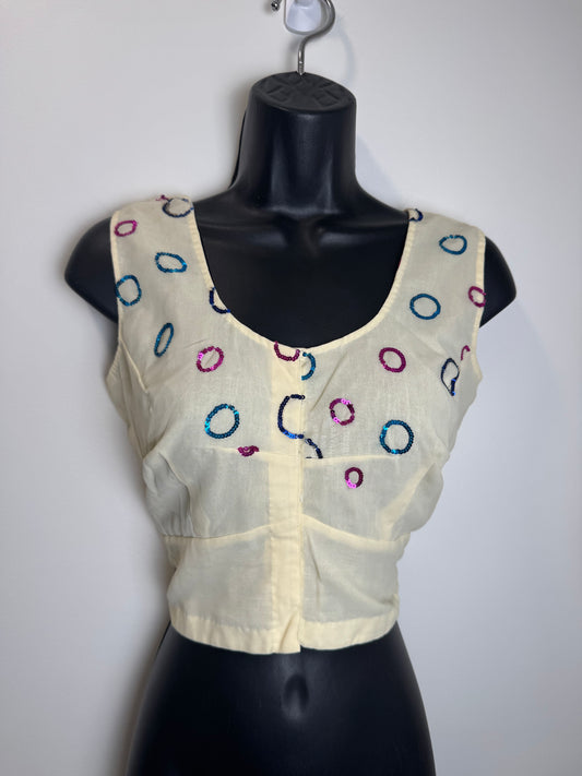Beige Circles Blouse NWOT - 38